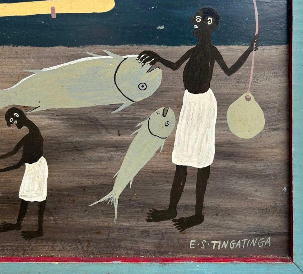 Angeln – Painting von Edward Tingatinga
