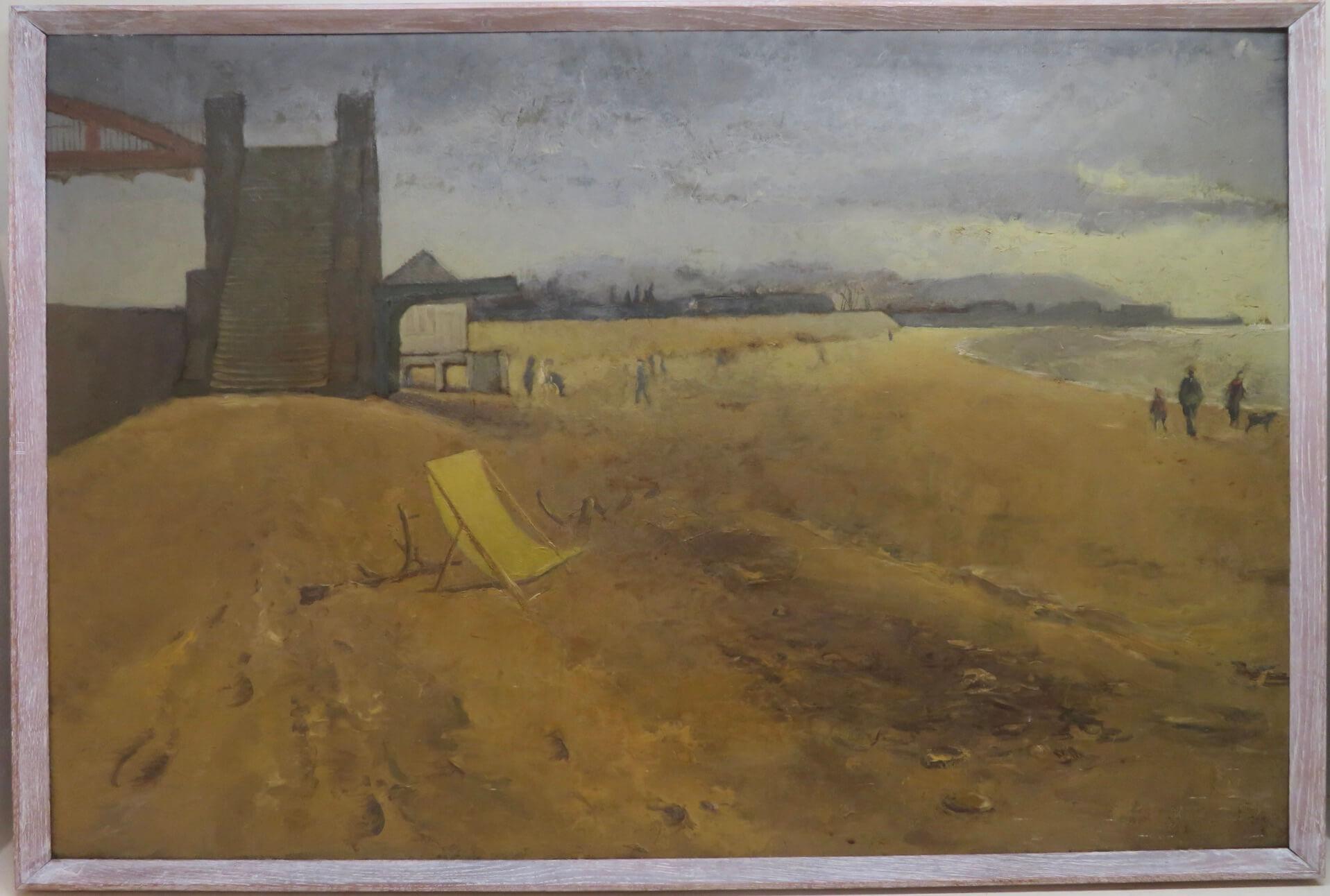 Landscape Painting Edward Tranter - EDWARD TRANTER (1931-2012) WELSH VINTAGE LARGE SCENE DE PLAGE Peinture à l
huile SWANSEA