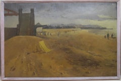 EDWARD TRANTER (1931-2012) WELSH VINTAGE LARGE SCENE DE PLAGE Peinture à l
huile SWANSEA