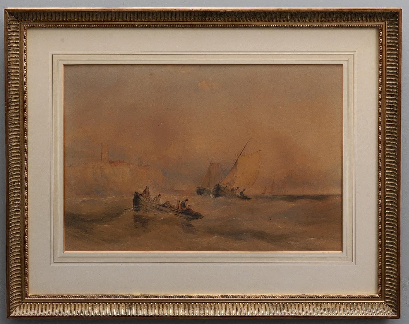 Fishing Boats In Heavy Seas  - Painting by Edward Tucker
