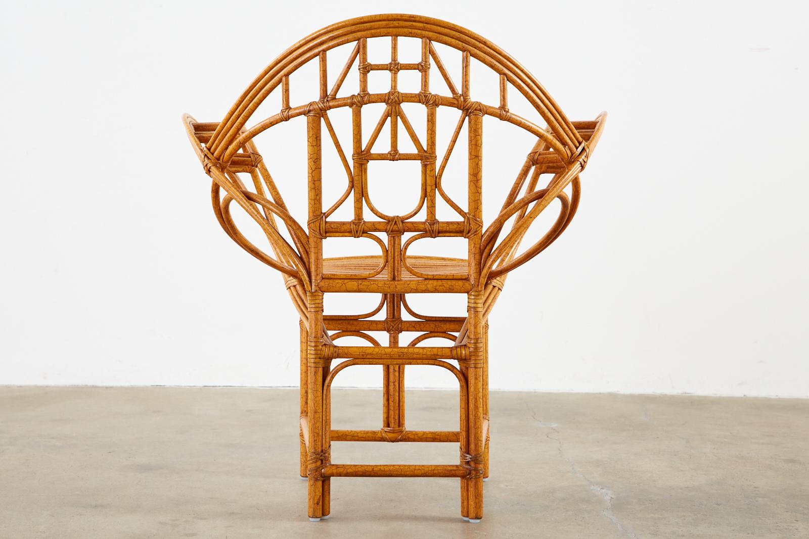 Edward Tuttle for McGuire Bamboo Rattan Butterfly Chair 9
