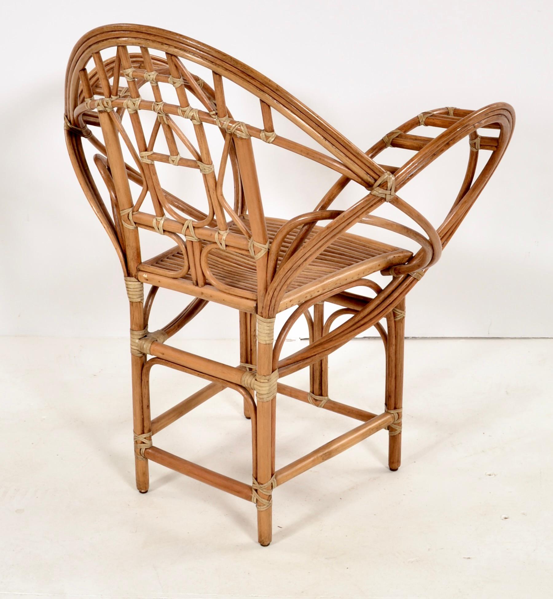 British Colonial Edward Tuttle for McGuire Coastal Rattan Butterfly Chair