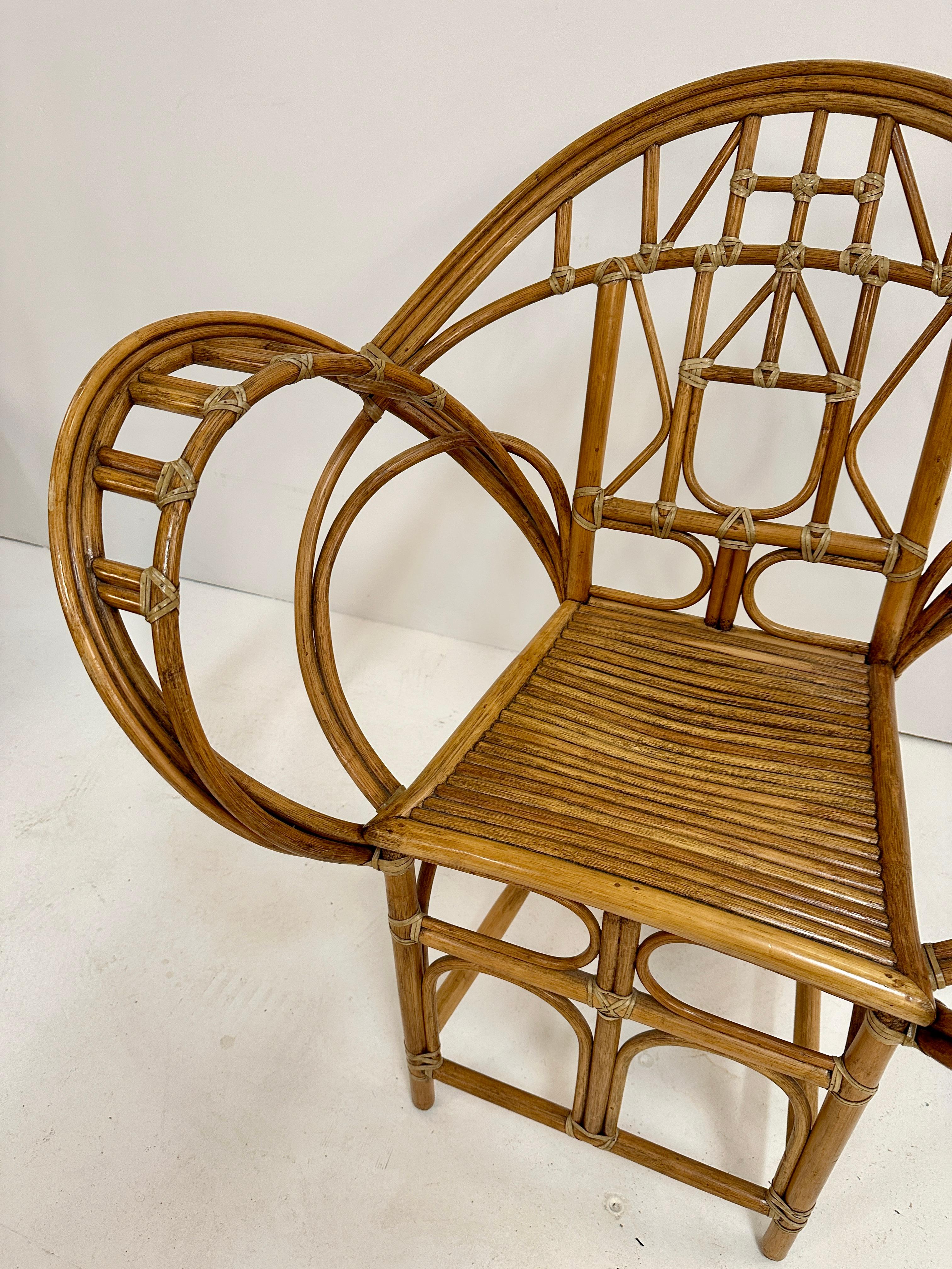 American Edward Tuttle for McGuire Coastal Rattan Butterfly Chair