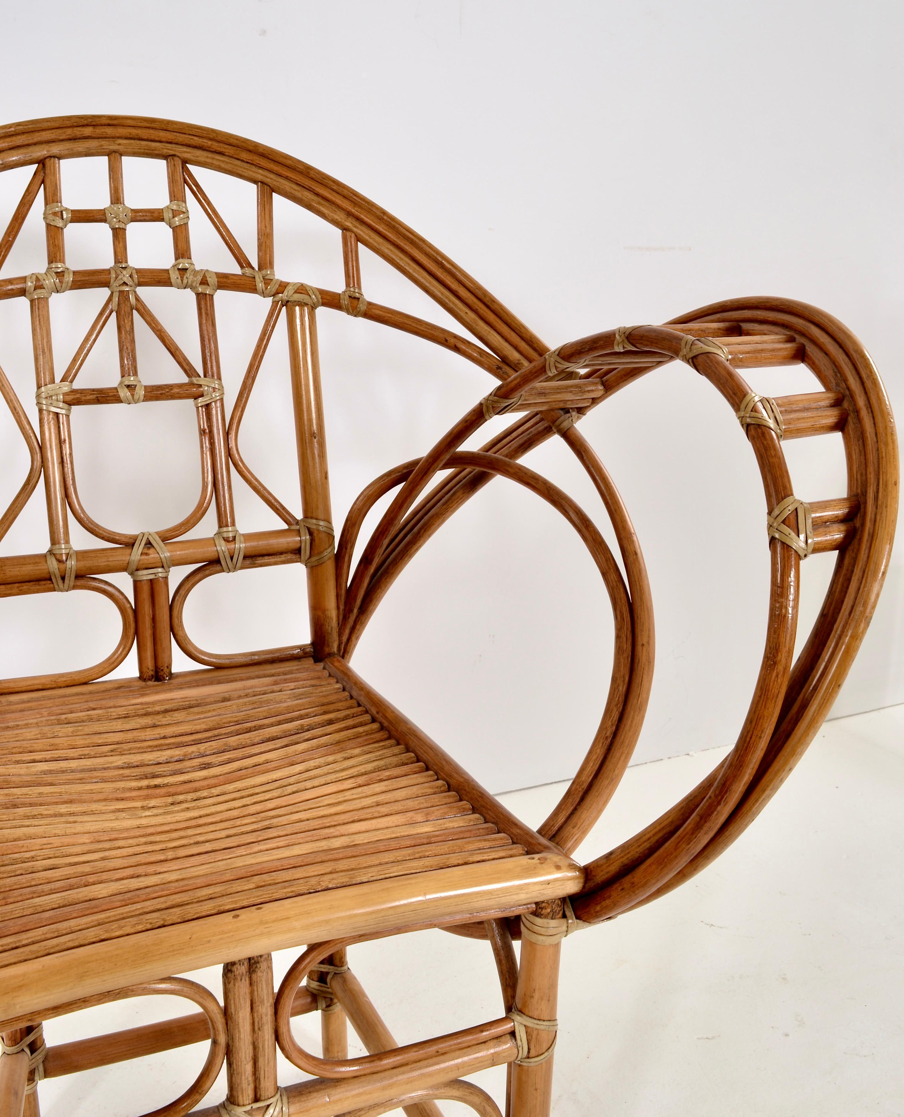 Edward Tuttle for McGuire Coastal Rattan Butterfly Chair In Good Condition In Norwalk, CT