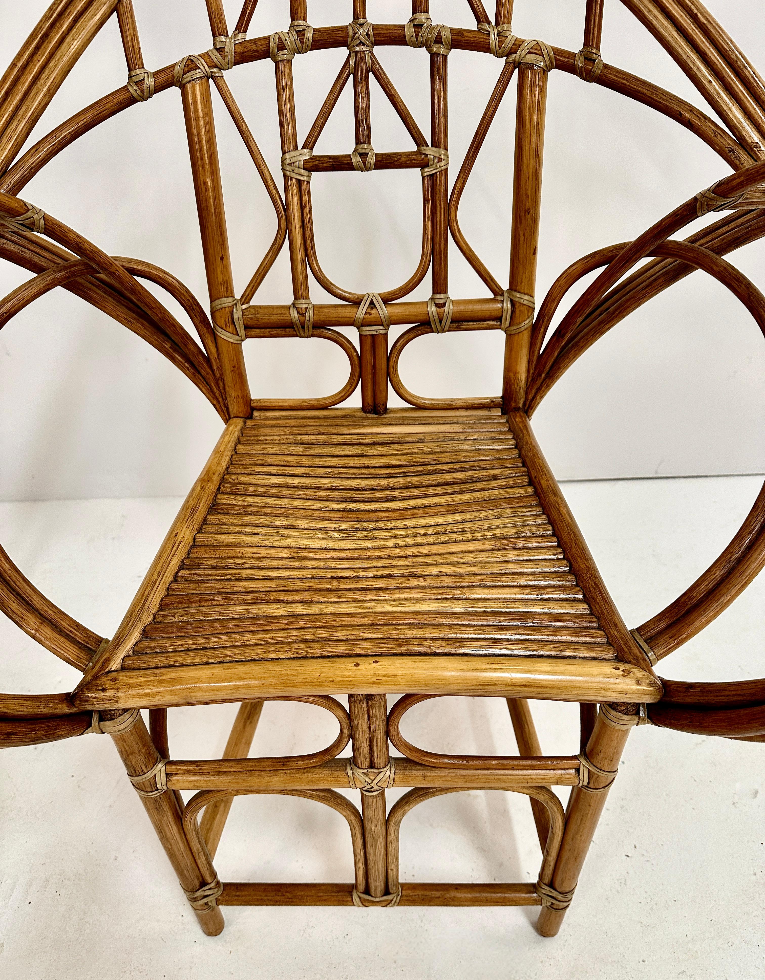 Contemporary Edward Tuttle for McGuire Coastal Rattan Butterfly Chair