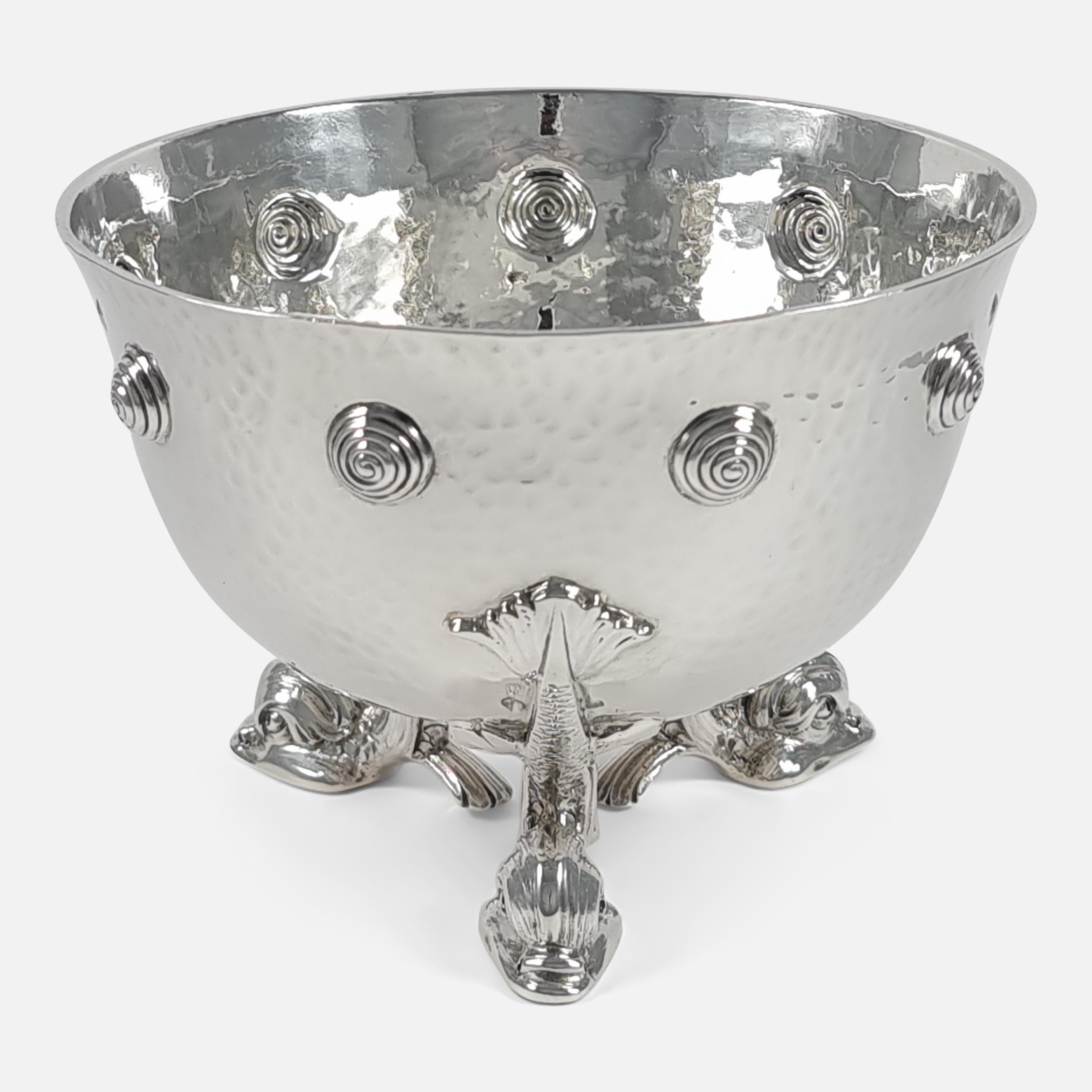 Arts and Crafts Edward VII Sterling Silver Bowl, Mappin & Webb, 1906
