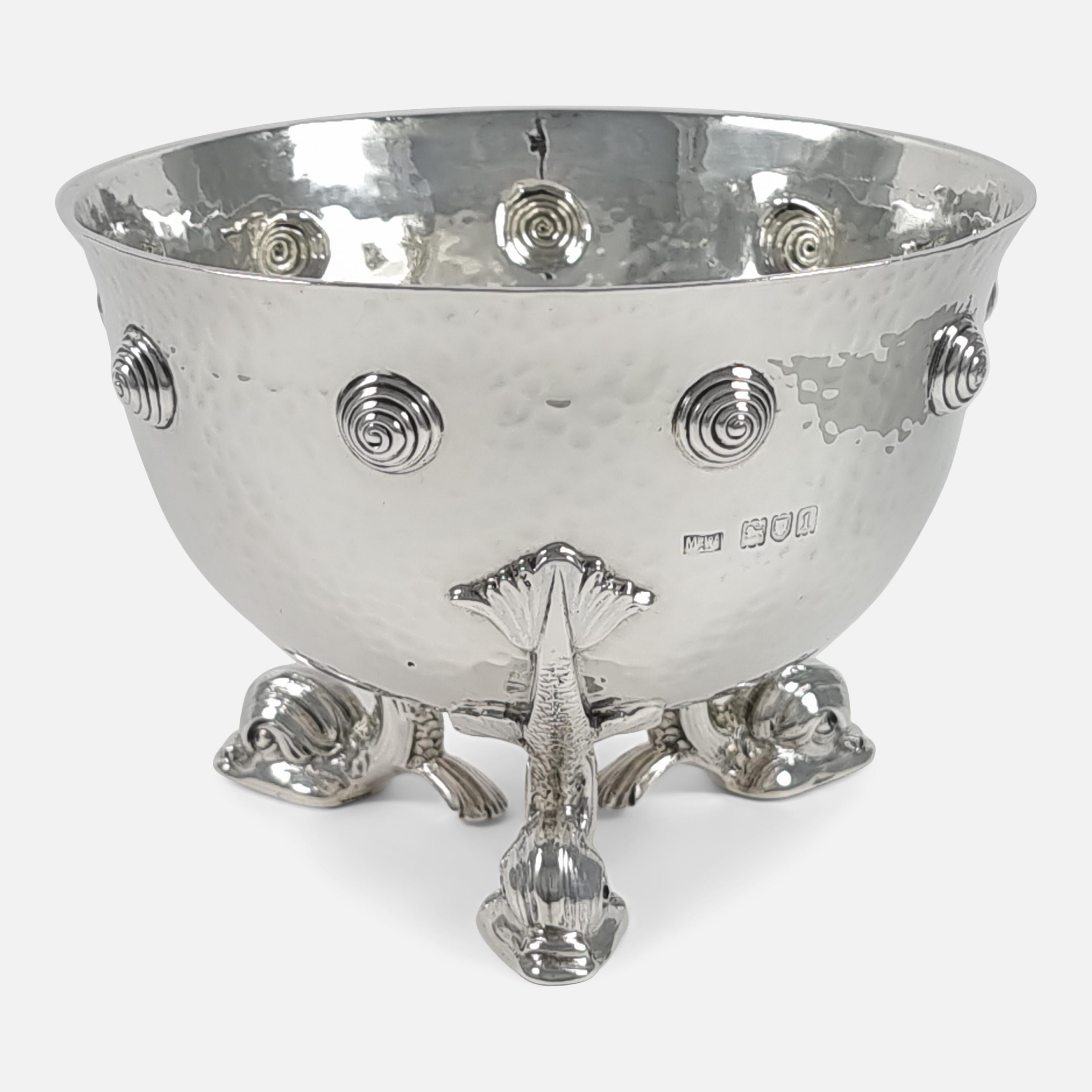 Hammered Edward VII Sterling Silver Bowl, Mappin & Webb, 1906
