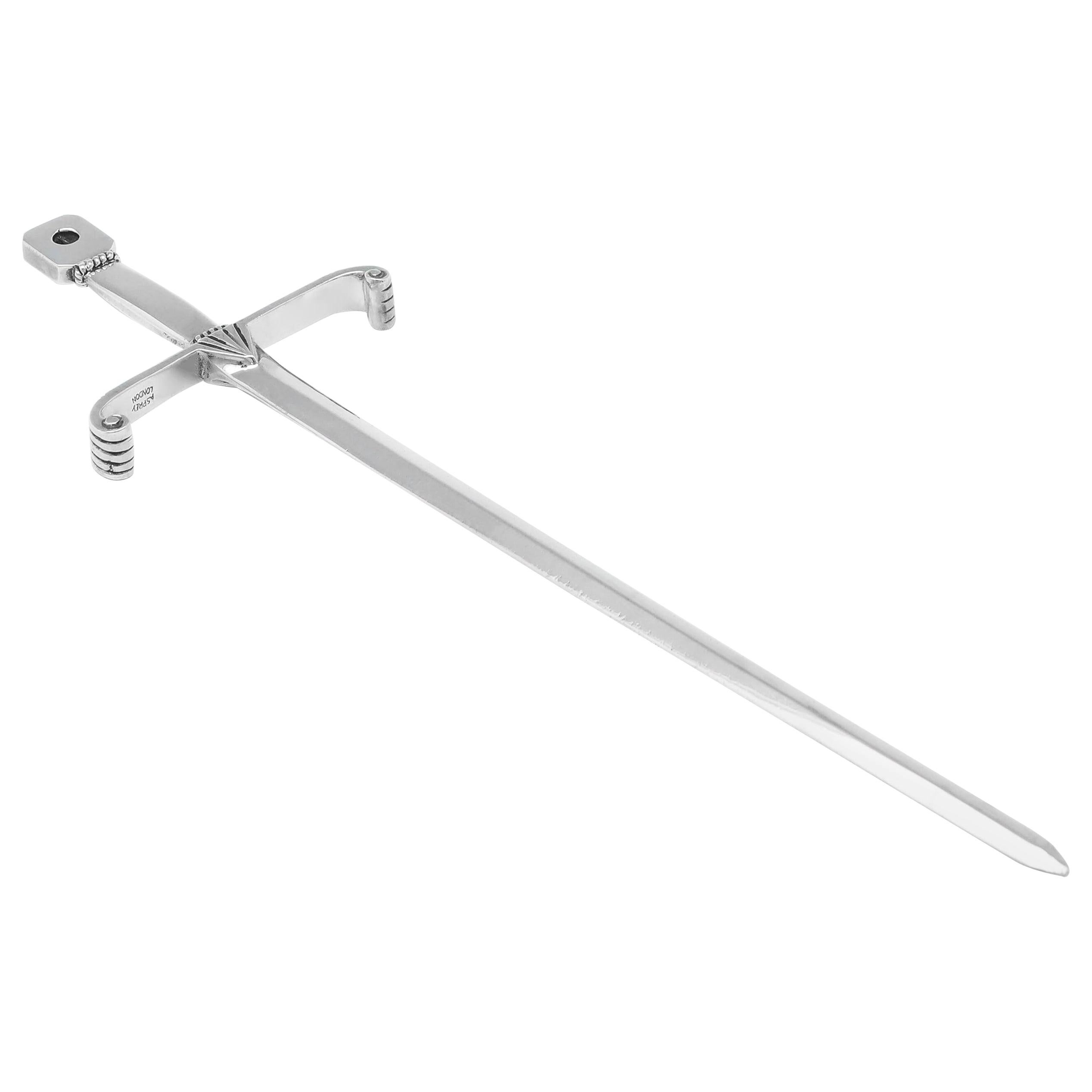 Edward VIII Sterling Silver Novelty 'Sword' Letter Opener by Asprey, 1936
