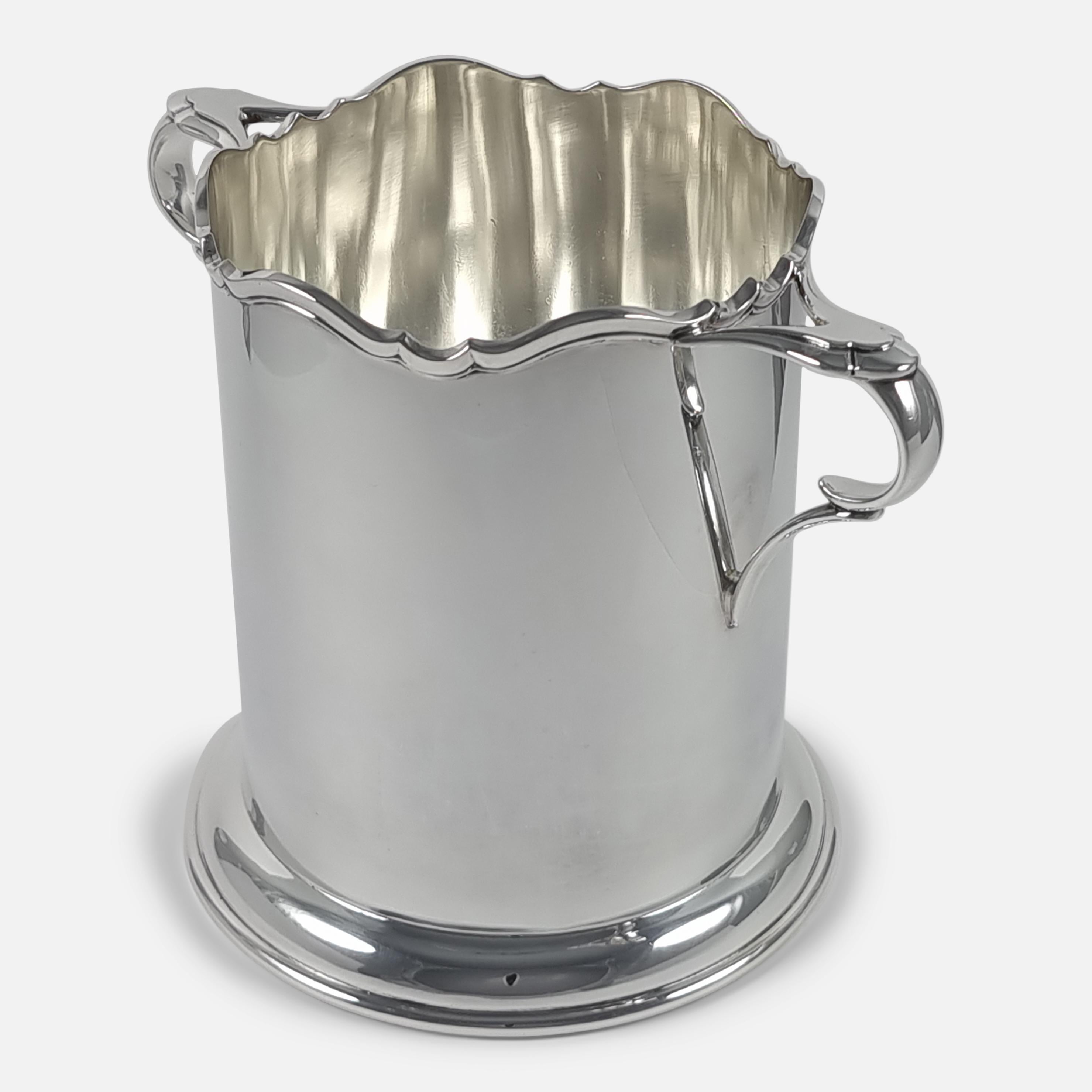 Modern Edward VIII Sterling Silver Syphon Wine Bottle Holder, Atkin Brothers, 1936 For Sale