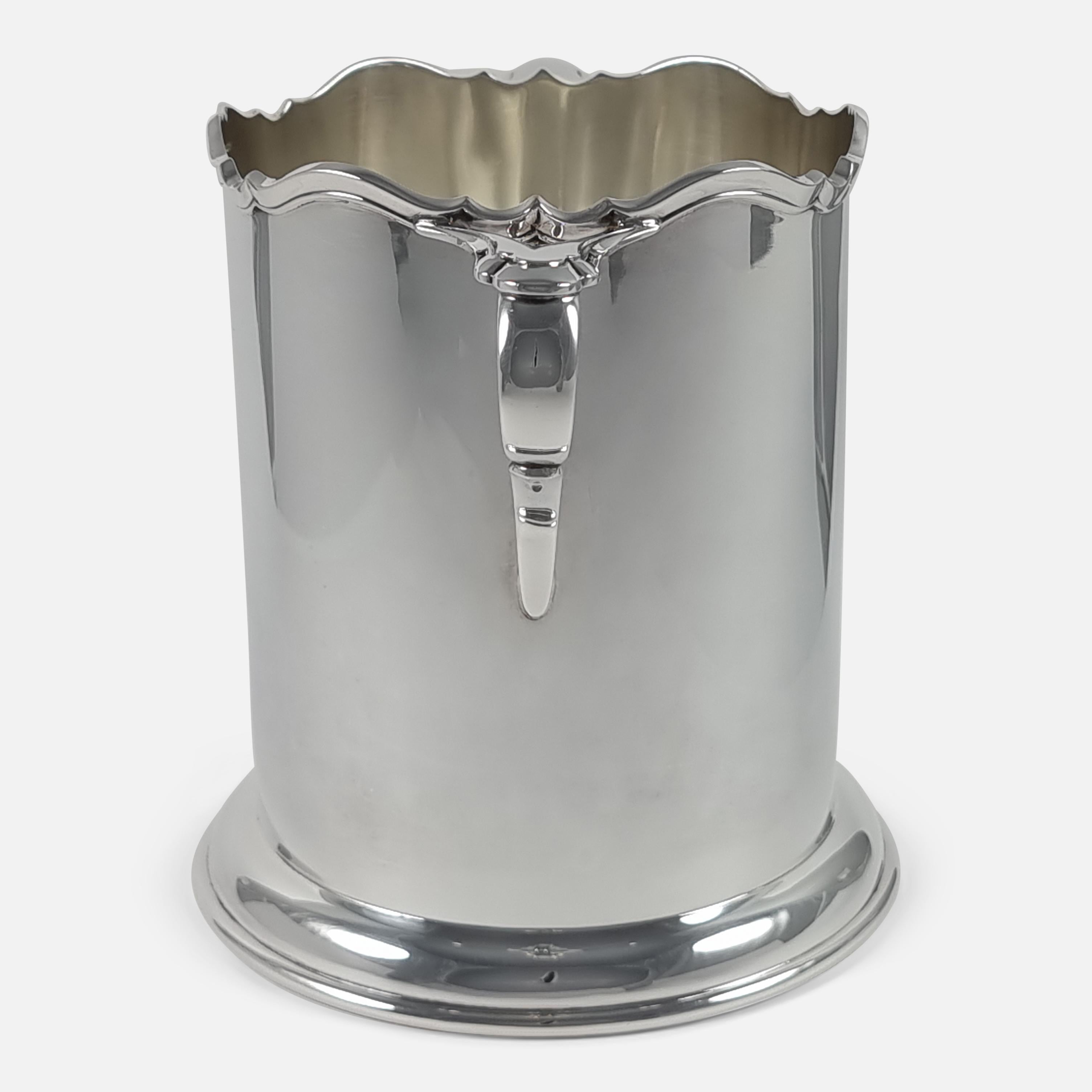 Mid-20th Century Edward VIII Sterling Silver Syphon Wine Bottle Holder, Atkin Brothers, 1936 For Sale