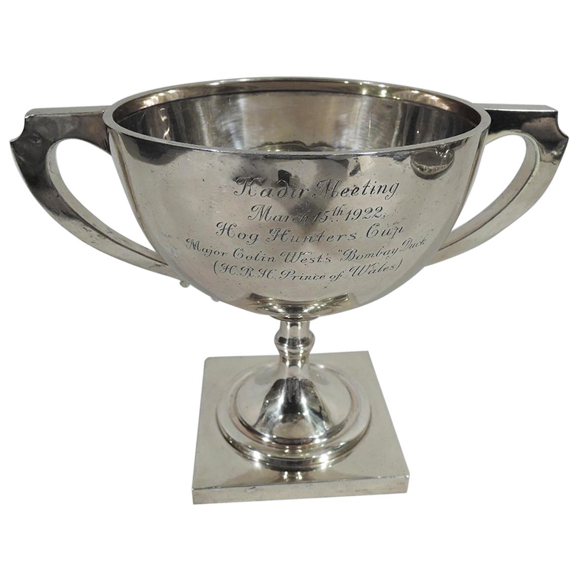 Edward VIII's Trophy Cup for Raj Indian Pukka-Sahib Pig-Sticking Race