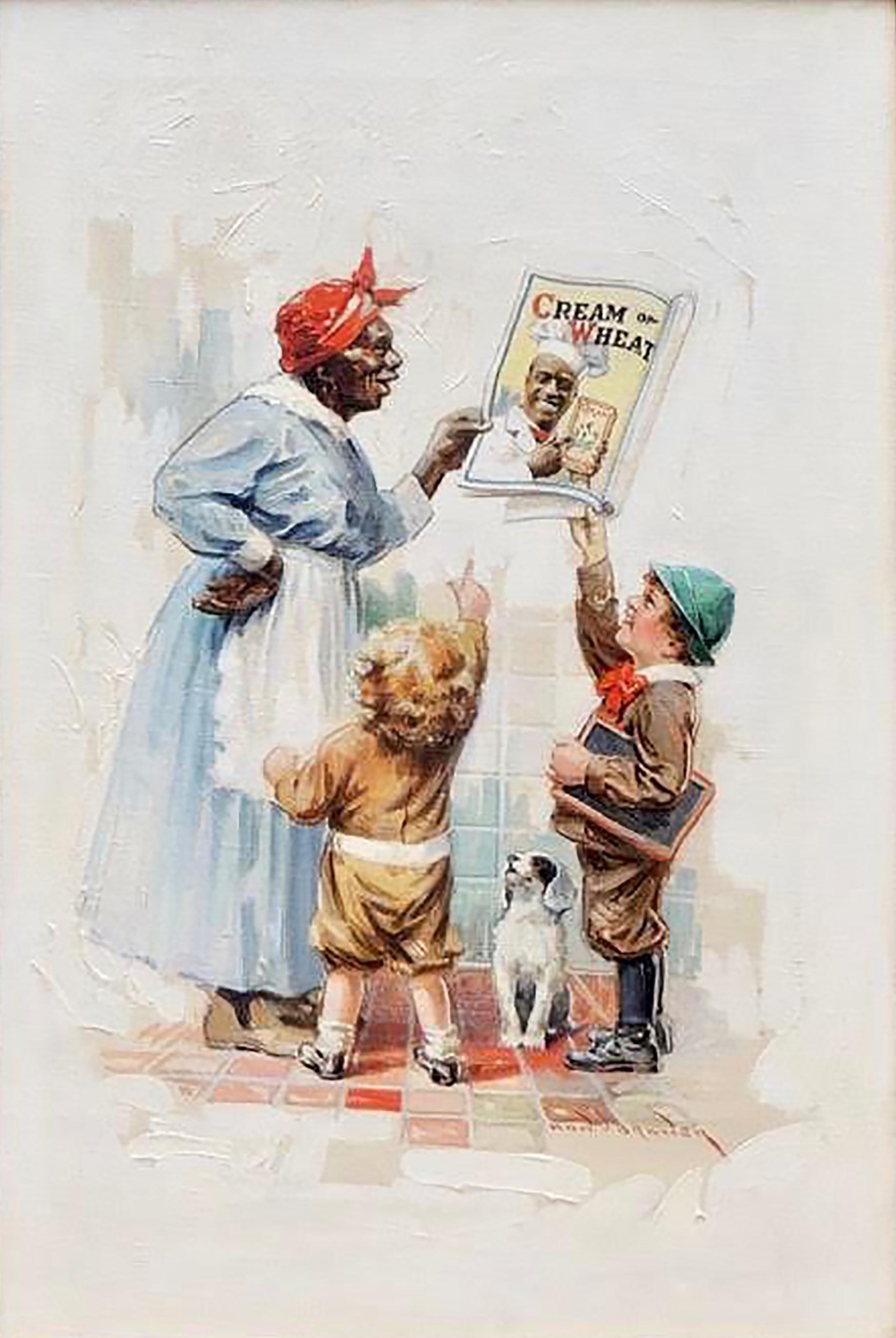 Figurative Painting di Edward Brewer - Pubblicità della crema di grano, Saturday Evening Post, 5 maggio 1920