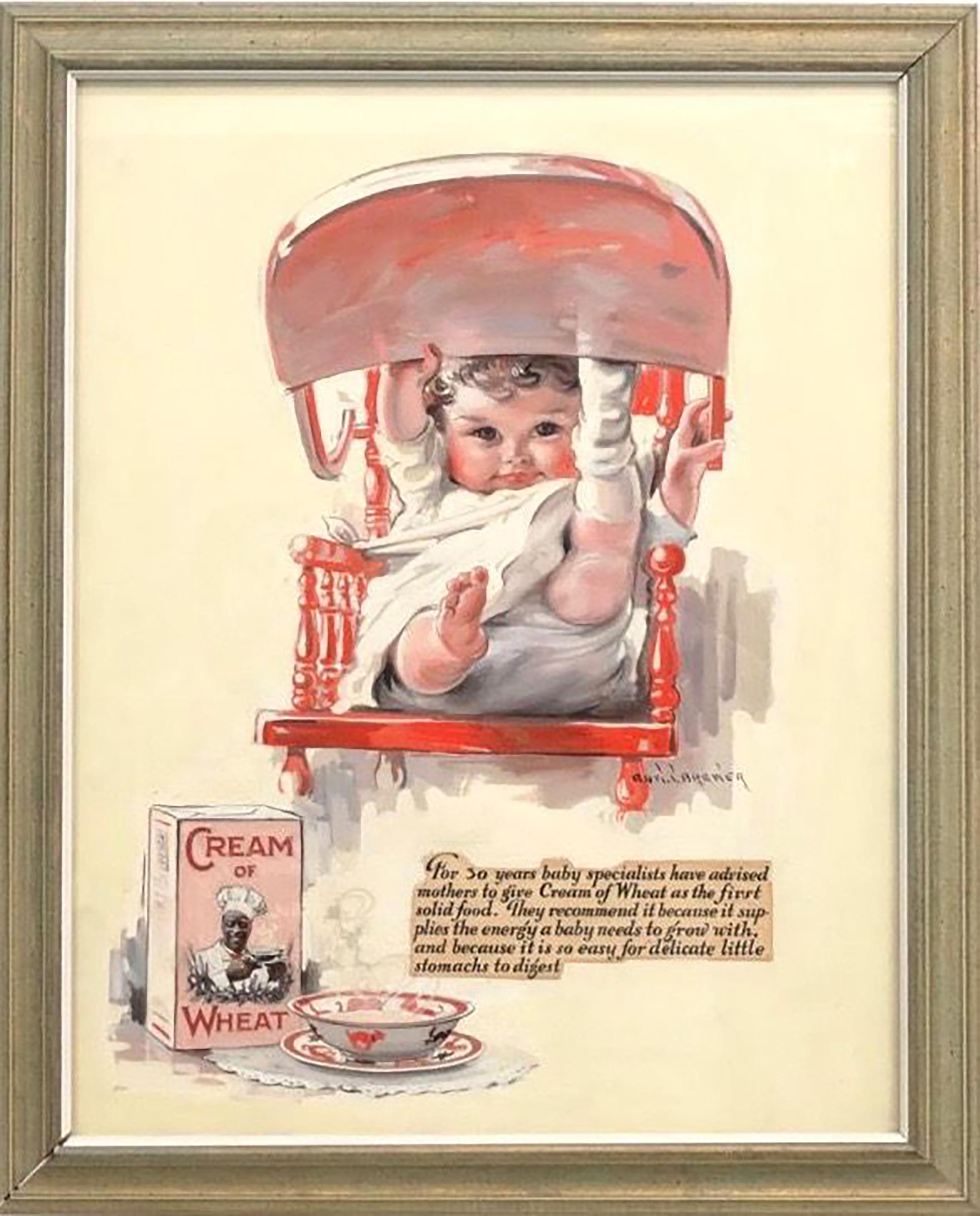 Cream of Wheat Baby - Painting by Edward Brewer
