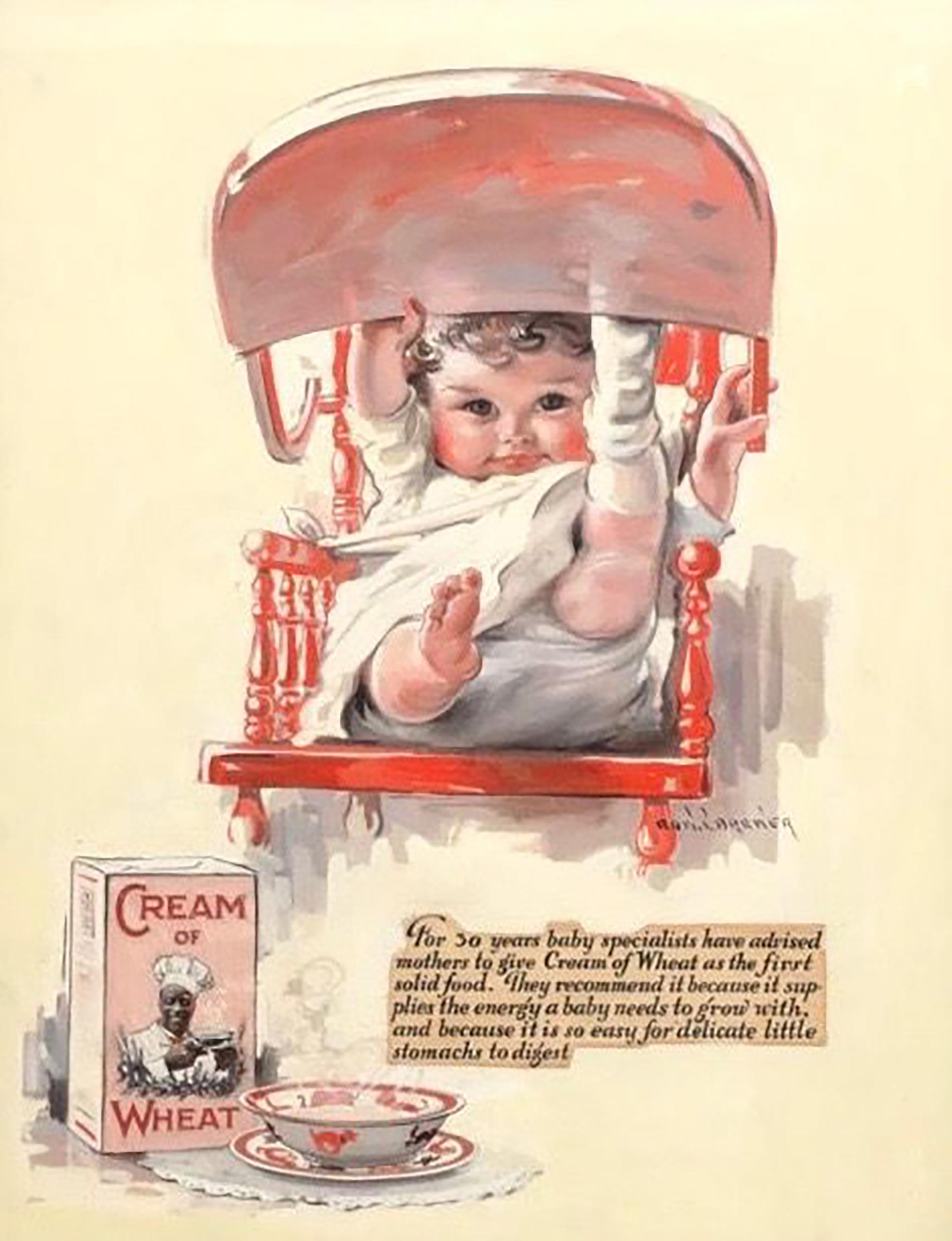 Edward Brewer Figurative Painting - Cream of Wheat Baby