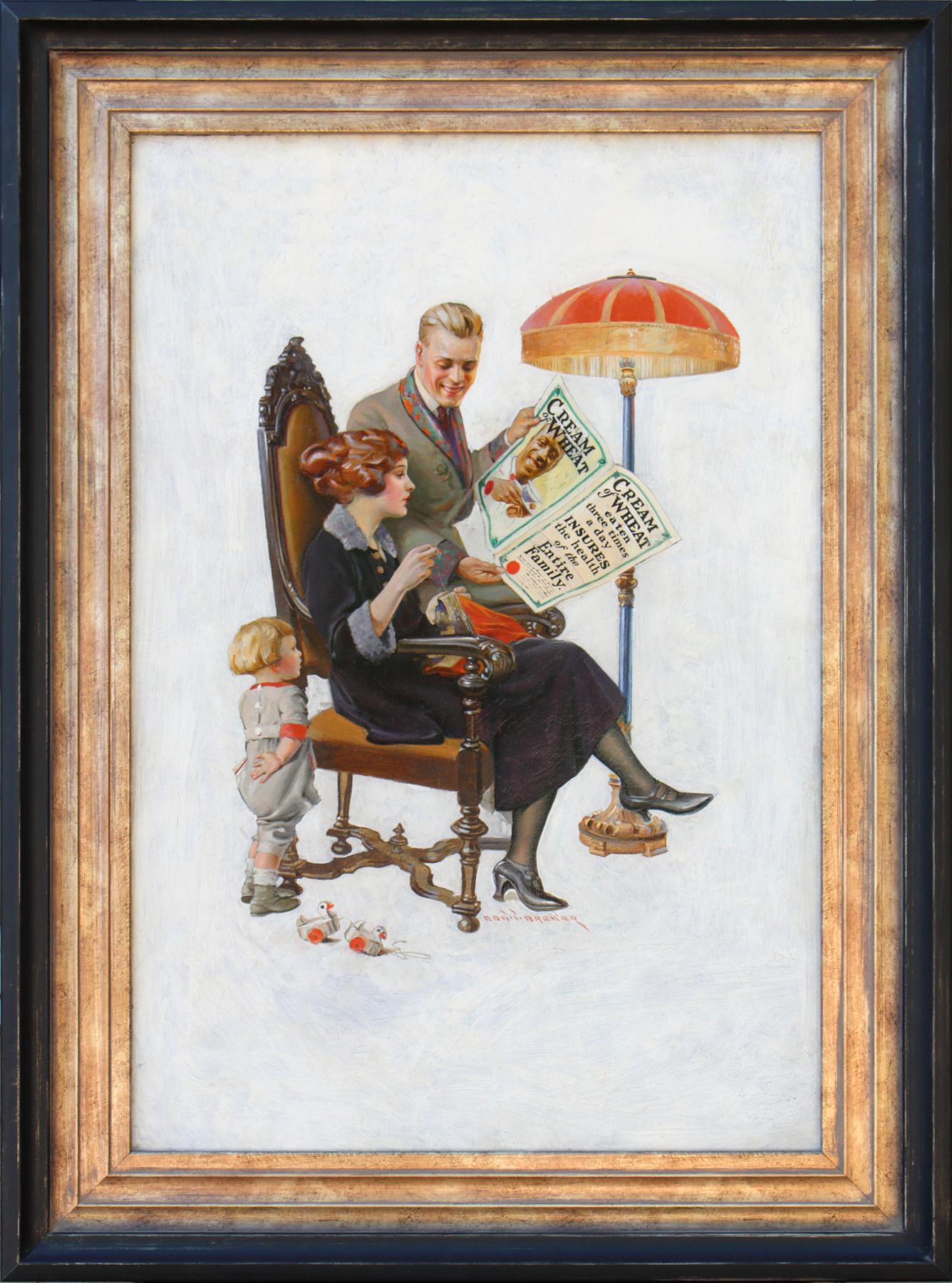 Annuncio della polizza sanitaria familiare Cream of Wheat - Painting di Edward Brewer