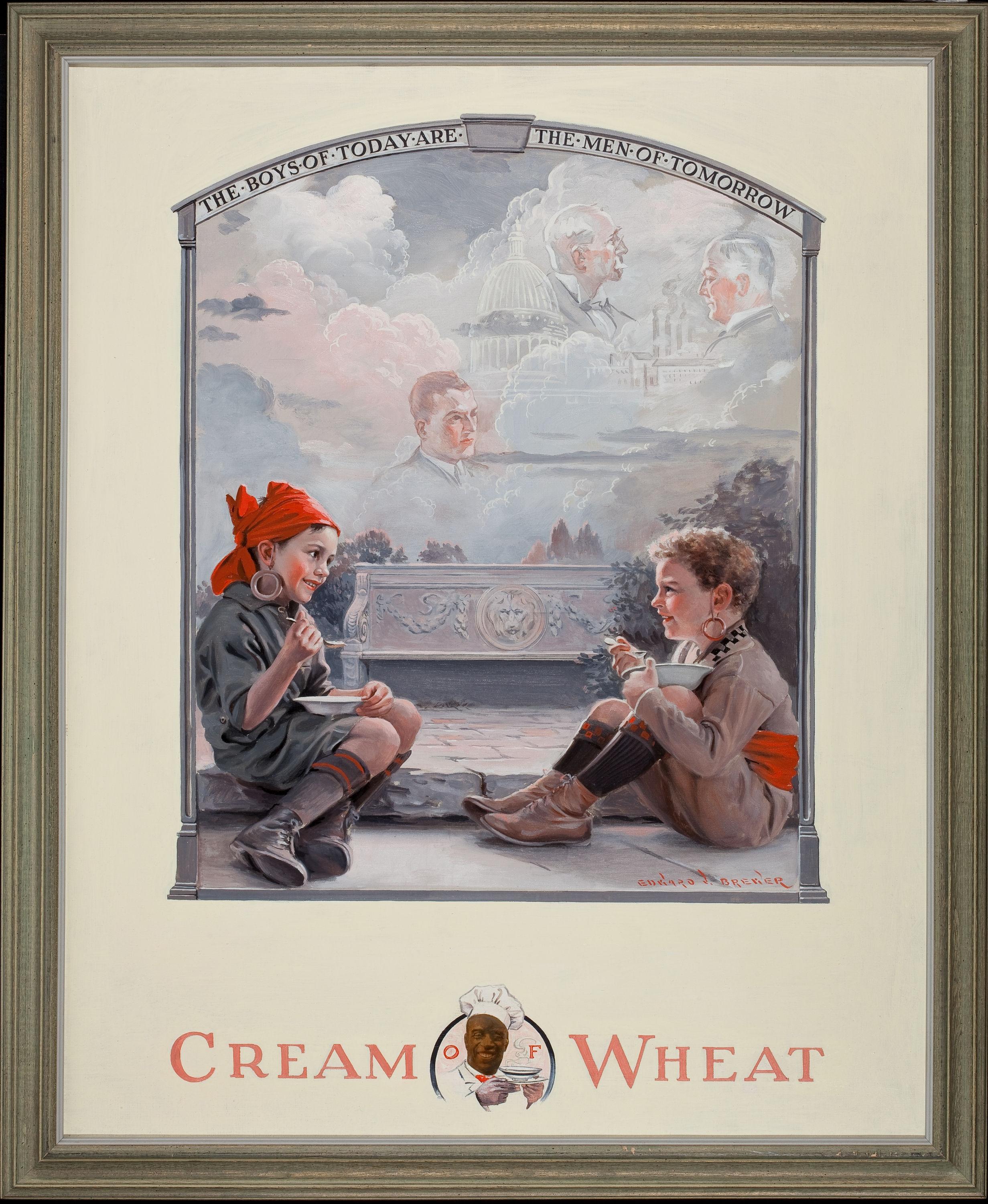 The Boys of Today Are the Men of Tomorrow, Cream of Wheat Advertisement - Painting by Edward Brewer