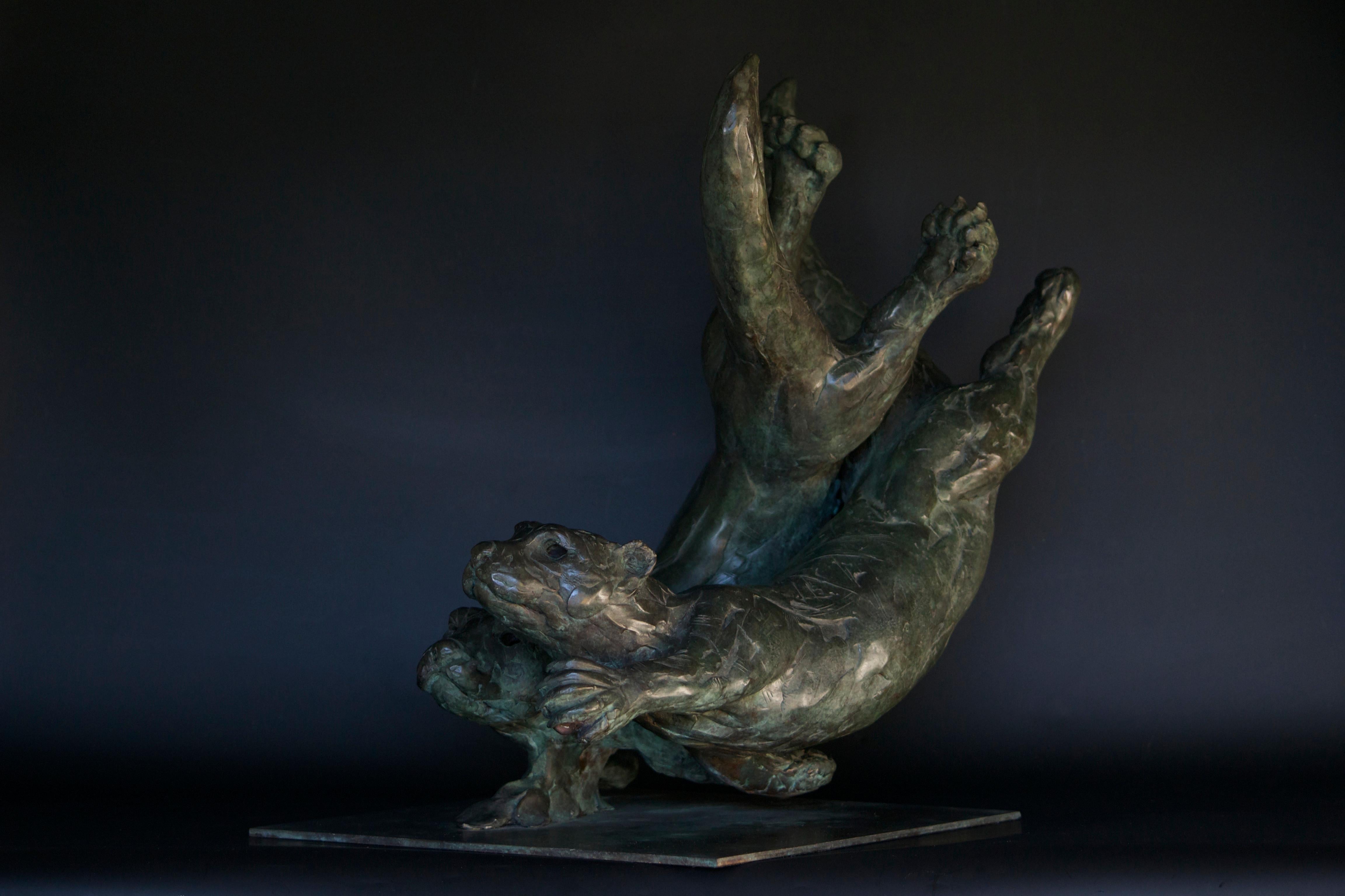 Otter Duo - Sculpture by Edward Waites