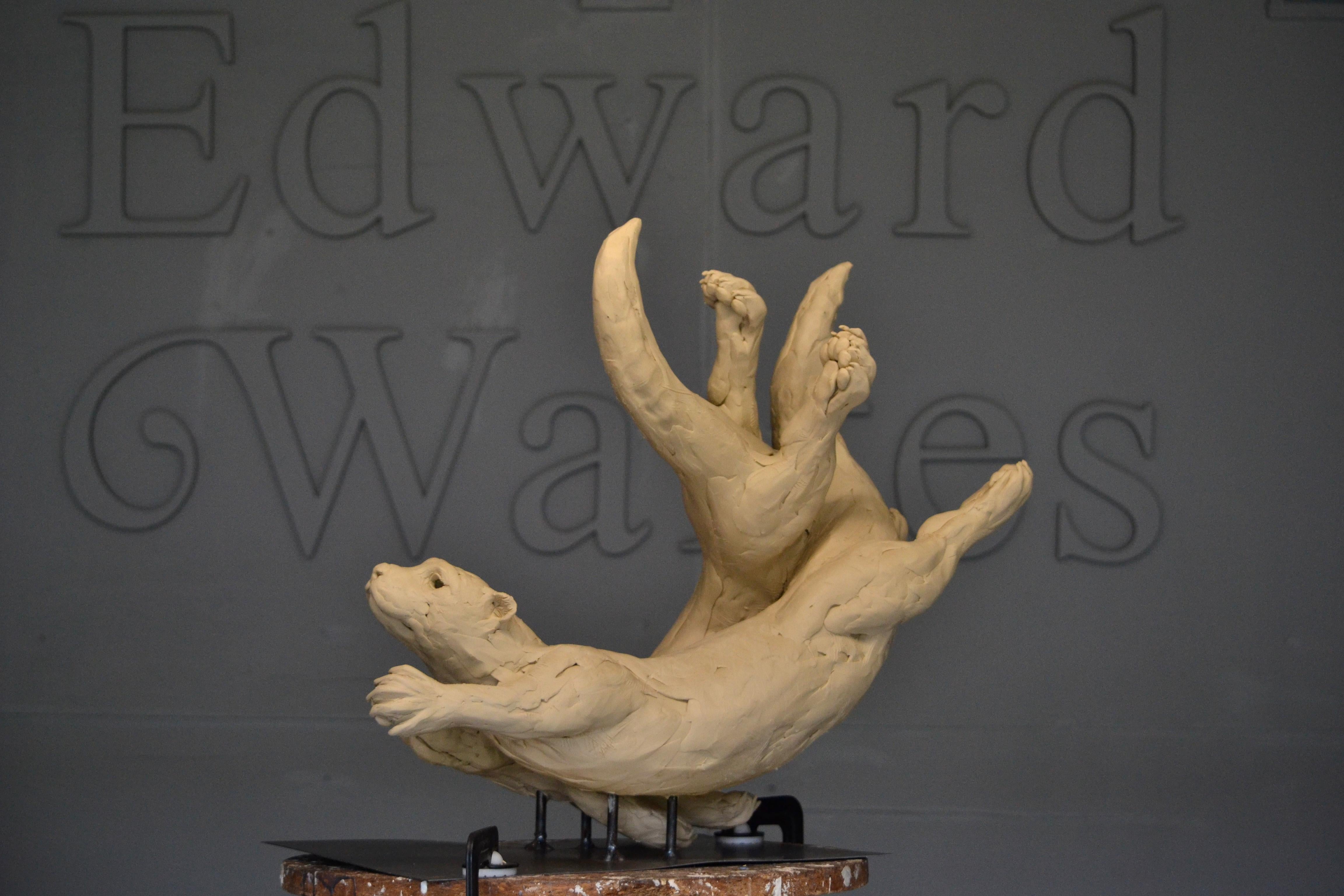 Otter Duo - Contemporary Sculpture by Edward Waites