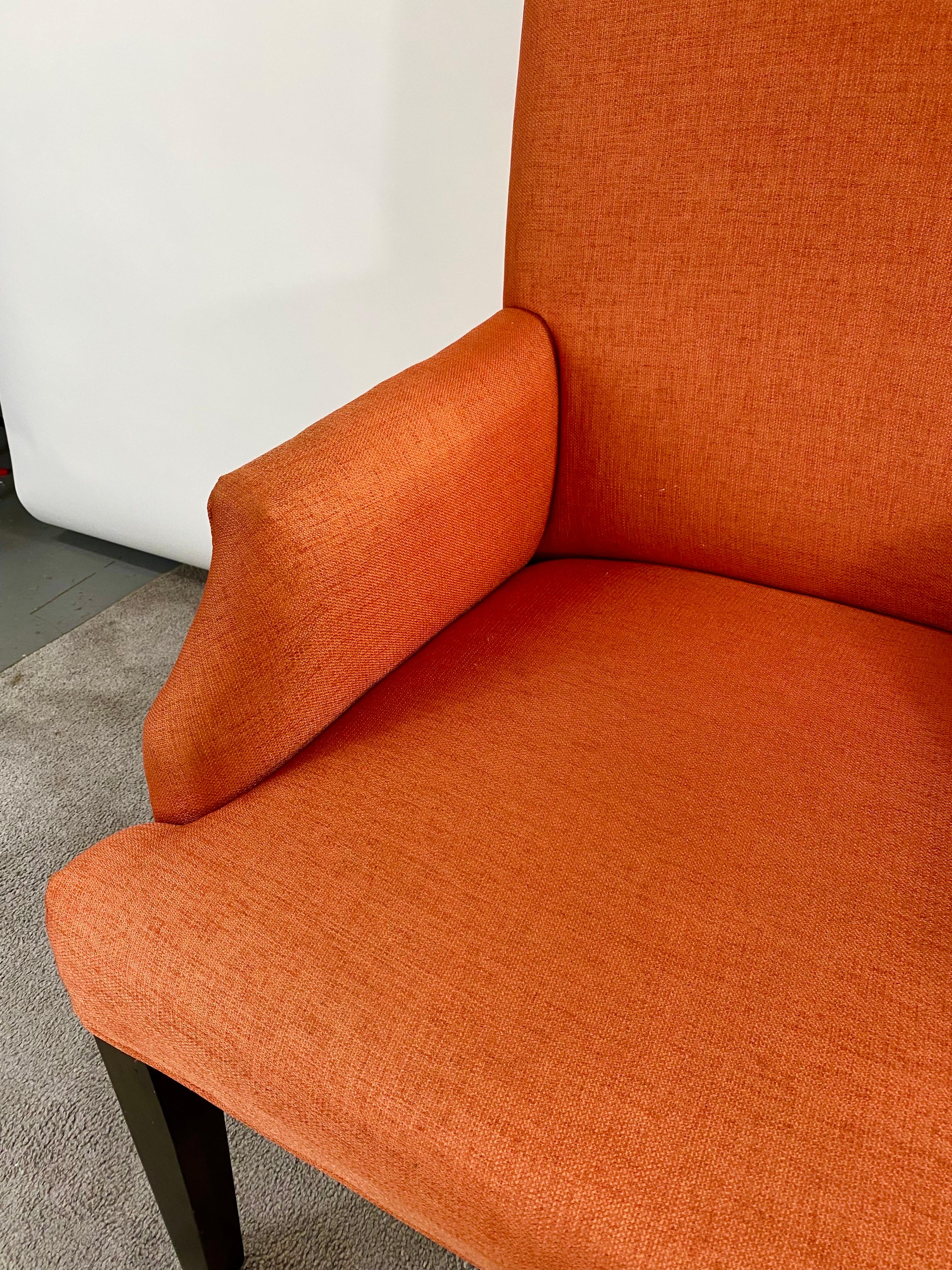 Edward Wormly Style Lounge or Side Chairs in Orange Hermes Upholstery, Pair  7