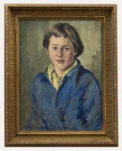 Edward Wesson (1910-1983) - Huile encadrée, portrait d'Alexandra Marie McGowan