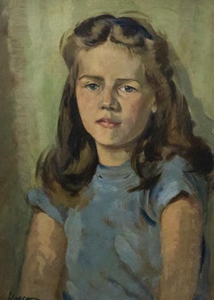 Edward Wesson (1910-1983) - Gerahmtes Ölgemälde, Porträt von Sally Jean McGowan