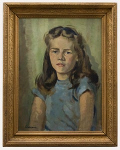 Edward Wesson (1910-1983) - Huile encadrée, portrait de Sally Jean McGowan