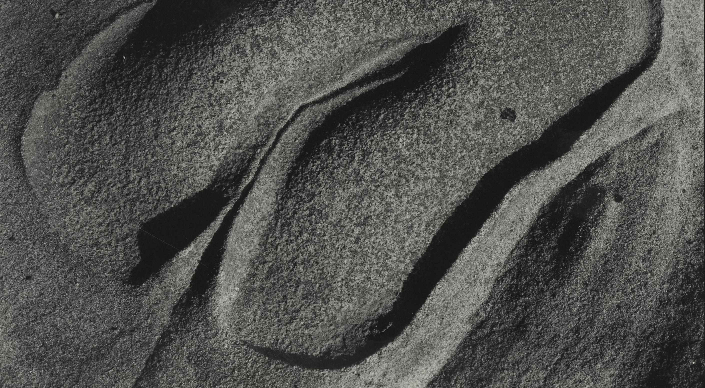 Erodierte Felsen, Point Lobos (Schwarz), Abstract Photograph, von Edward Weston