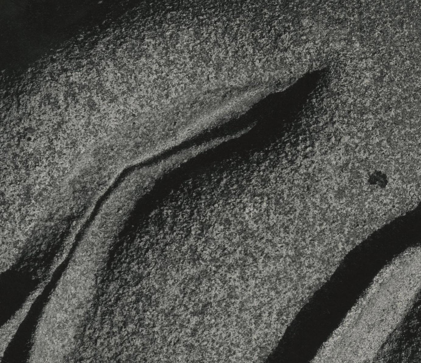Eroded Rock, Point Lobos - Black Abstract Photograph by Edward Weston