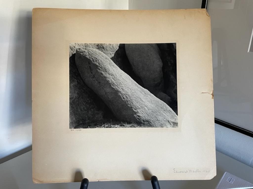 Mojave Desert Rocks, Vintage Rare Full Signature - Photograph by Edward Weston