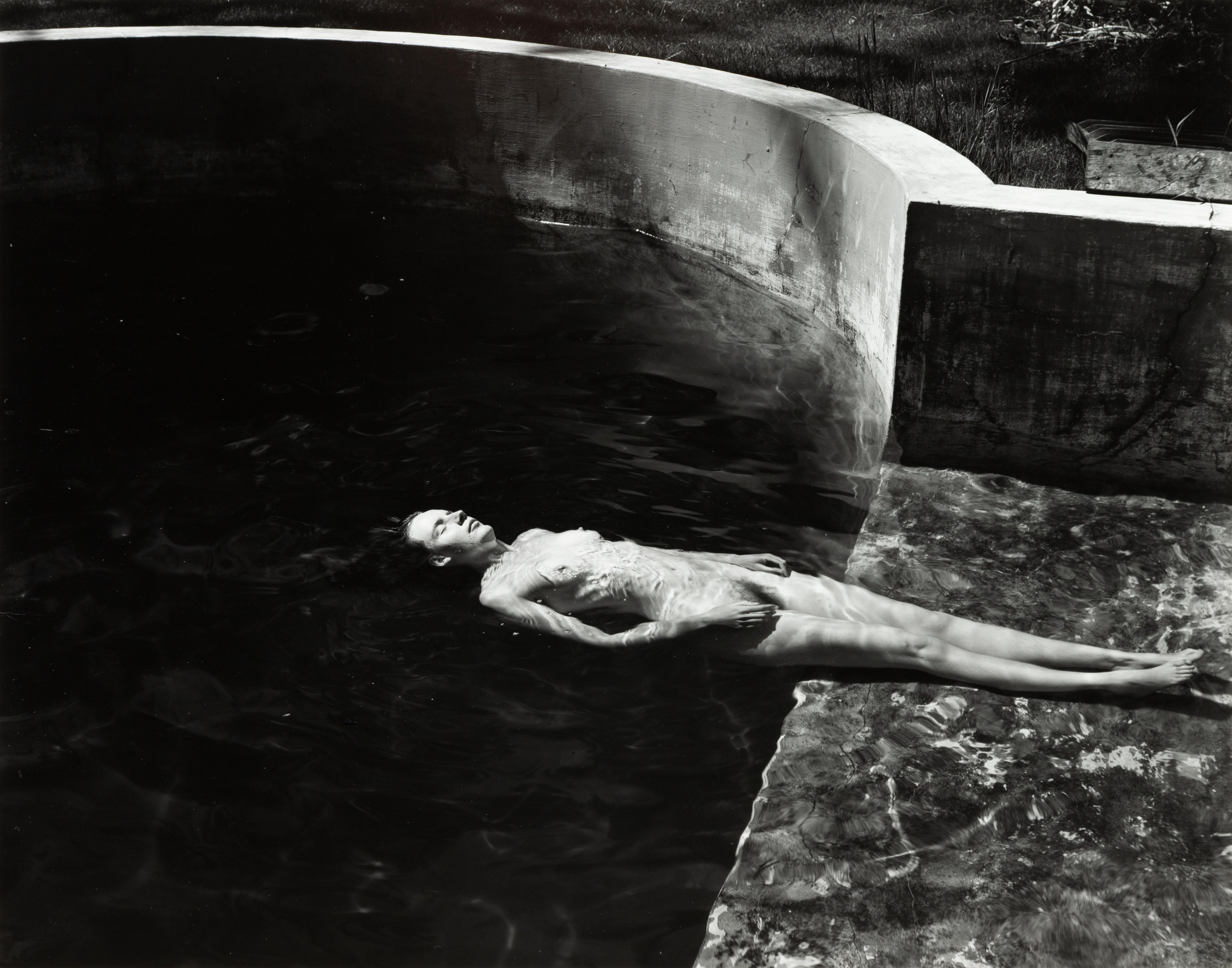 Edward Weston Nude Photograph - Nude Floating (Charis in Pool)