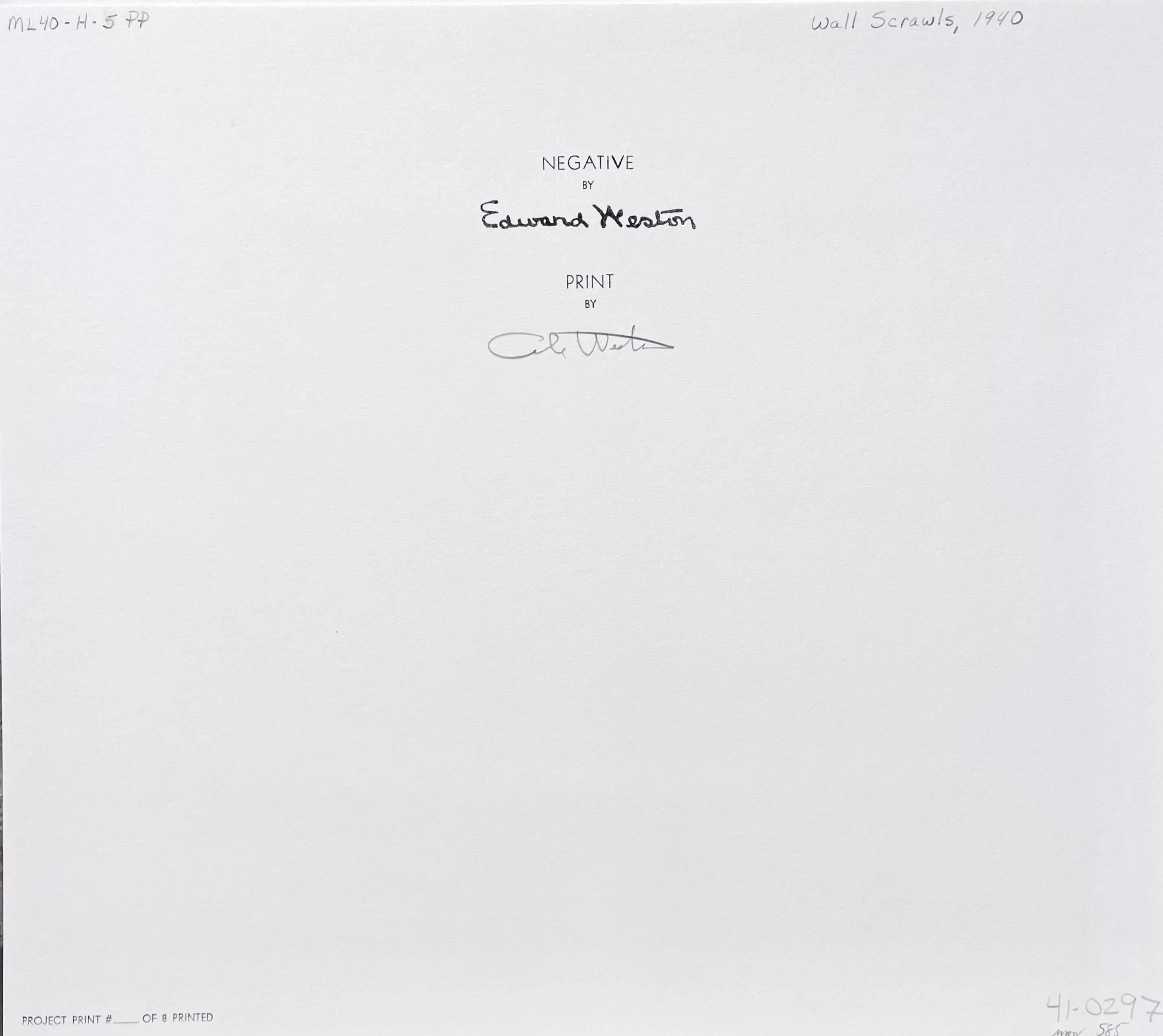 Edward Weston - Wall Scrawls, 1940 For Sale at 1stDibs | edward weston ...