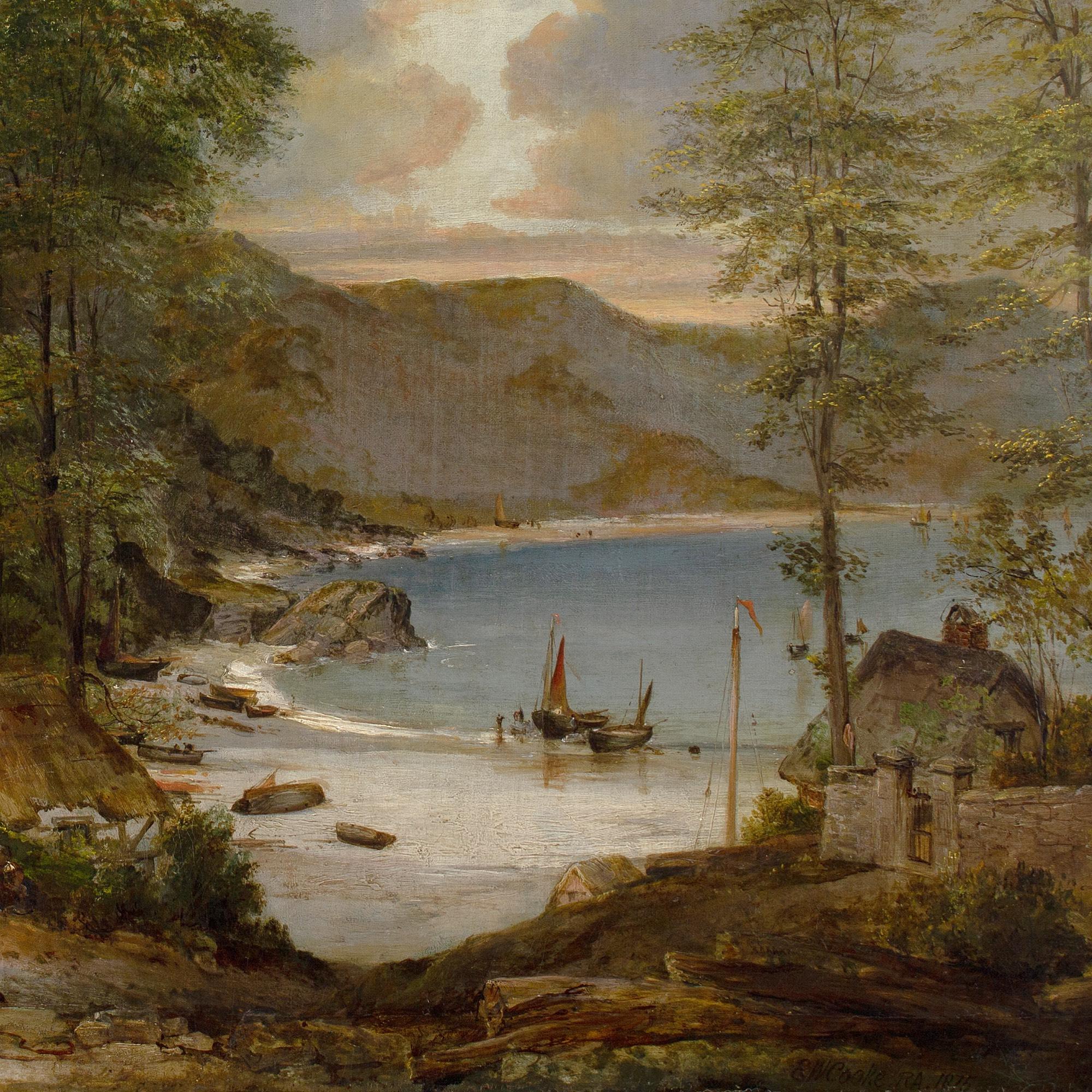 Edward William Cooke RA, West-Country Cove With Cottages, Family & Donkeys For Sale 6