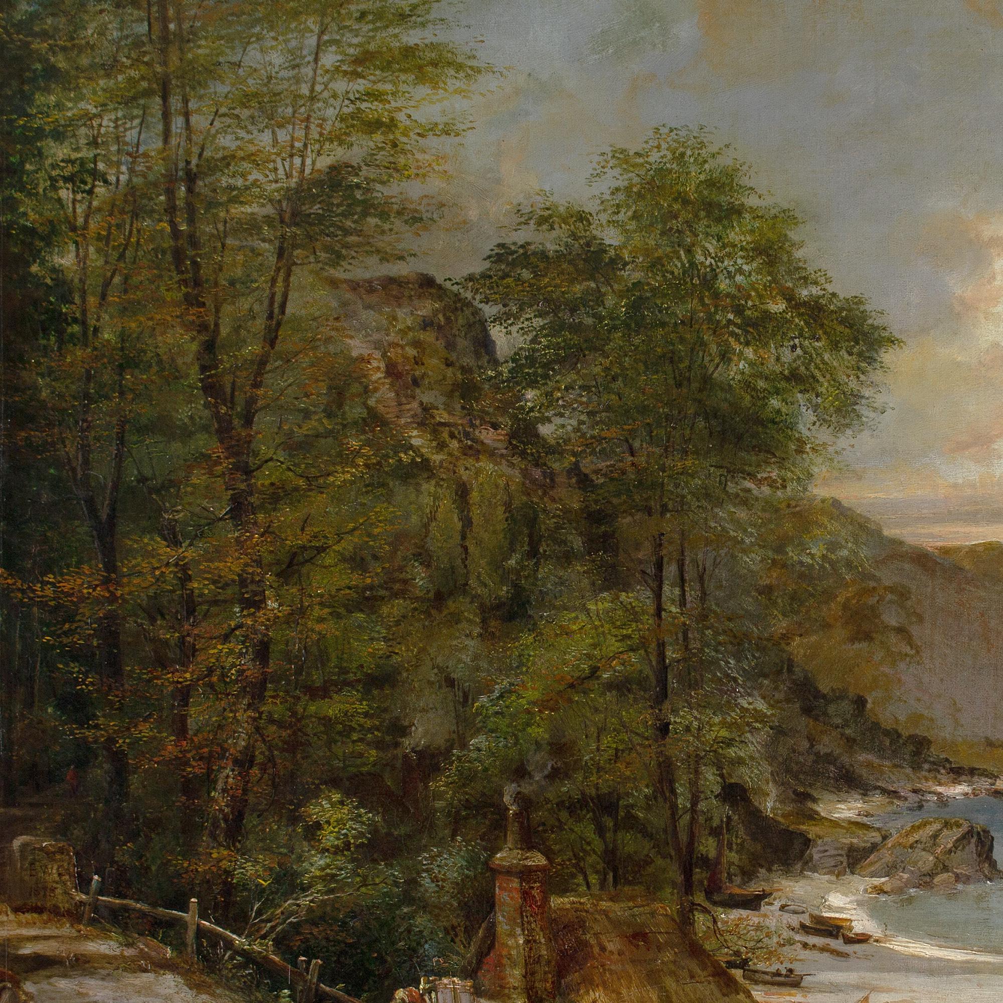 Edward William Cooke RA, West-Country Cove With Cottages, Family & Donkeys For Sale 7