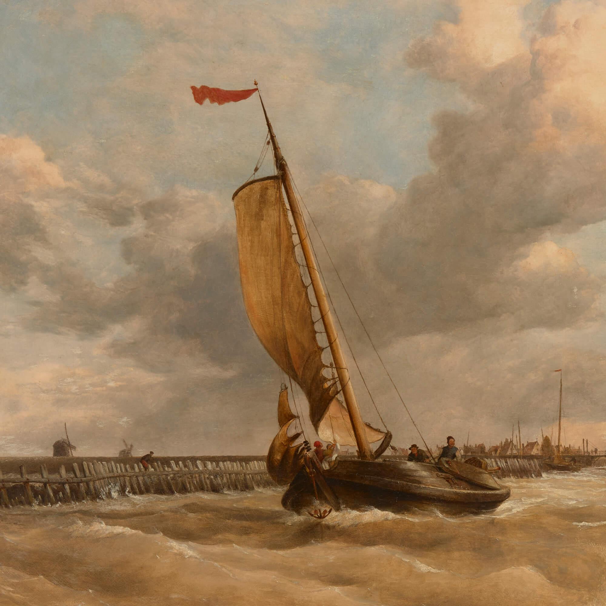 Grande peinture marine victorienne d'époque victorienne par Edward William Cooke, R.A. en vente 3