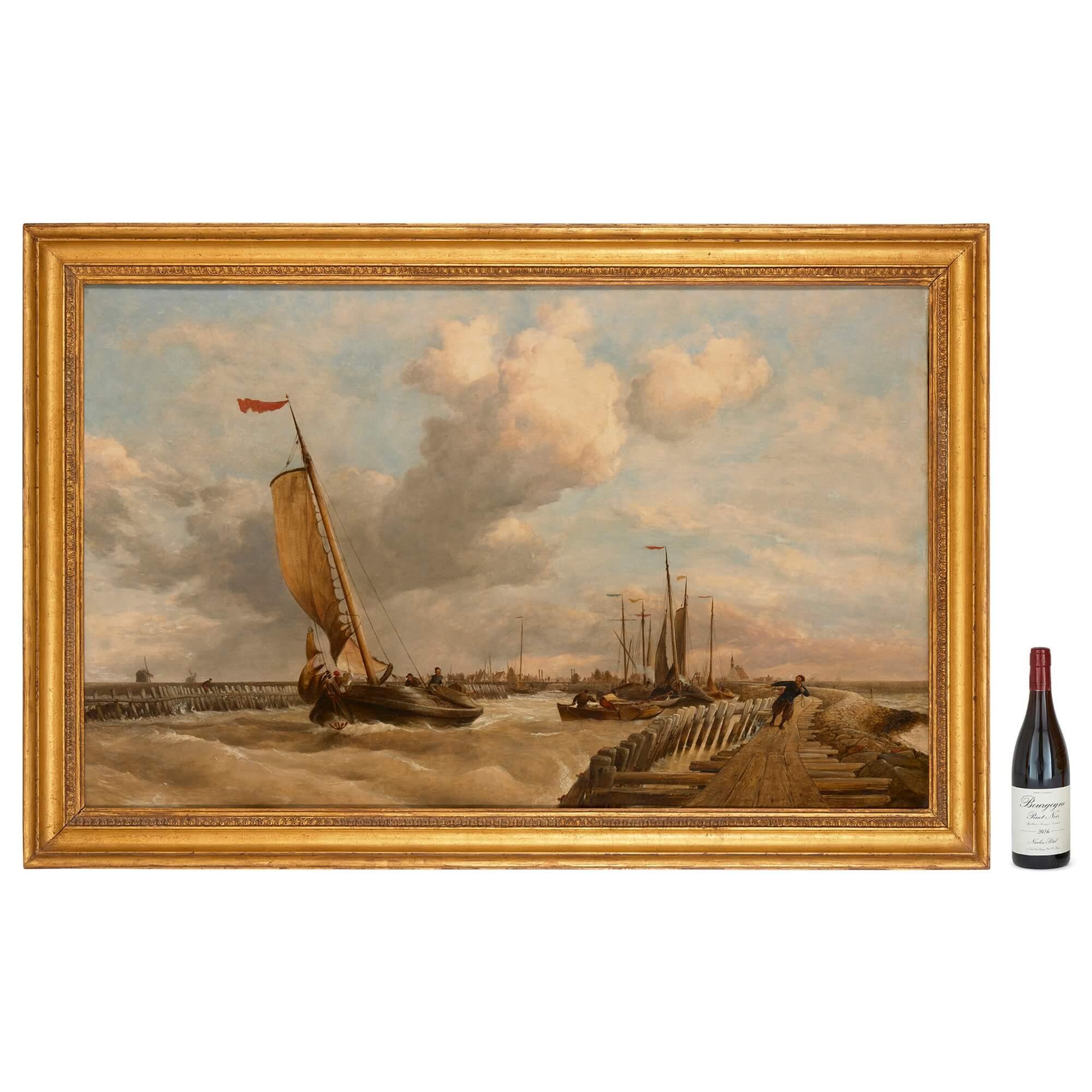 Grande peinture marine victorienne d'époque victorienne par Edward William Cooke, R.A. en vente 7