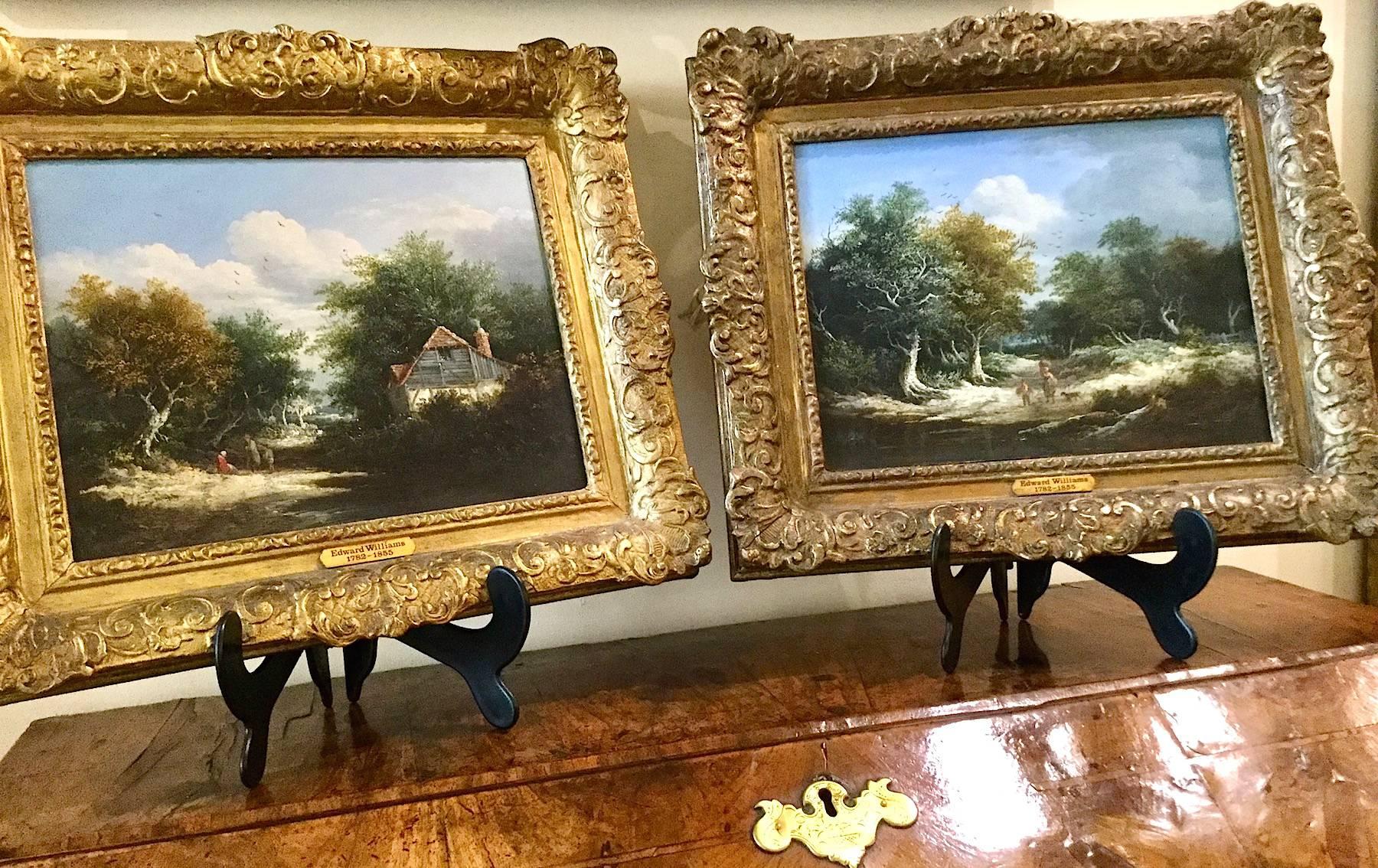 A Pair of English Landscapes Genre paintings Victorian by Edward Williams 6