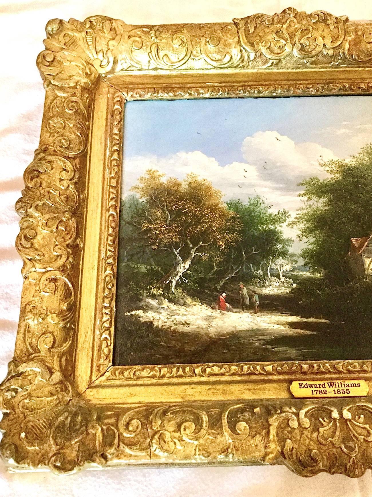 A Pair of English Landscapes Genre paintings Victorian by Edward Williams 2