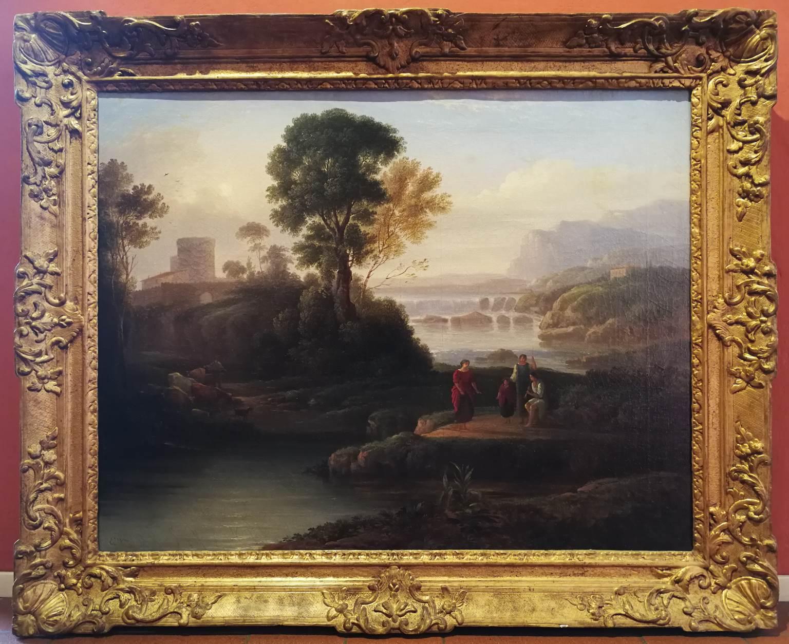 Edward Williams Landscape Painting – Englisches figuratives Landschaftsgemälde, Öl auf Leinwand, 19. Jahrhundert