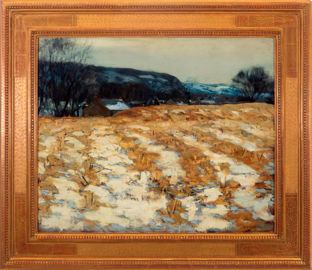 Edward Willis Redfield Landscape Painting – ""Cornfields im Januar"