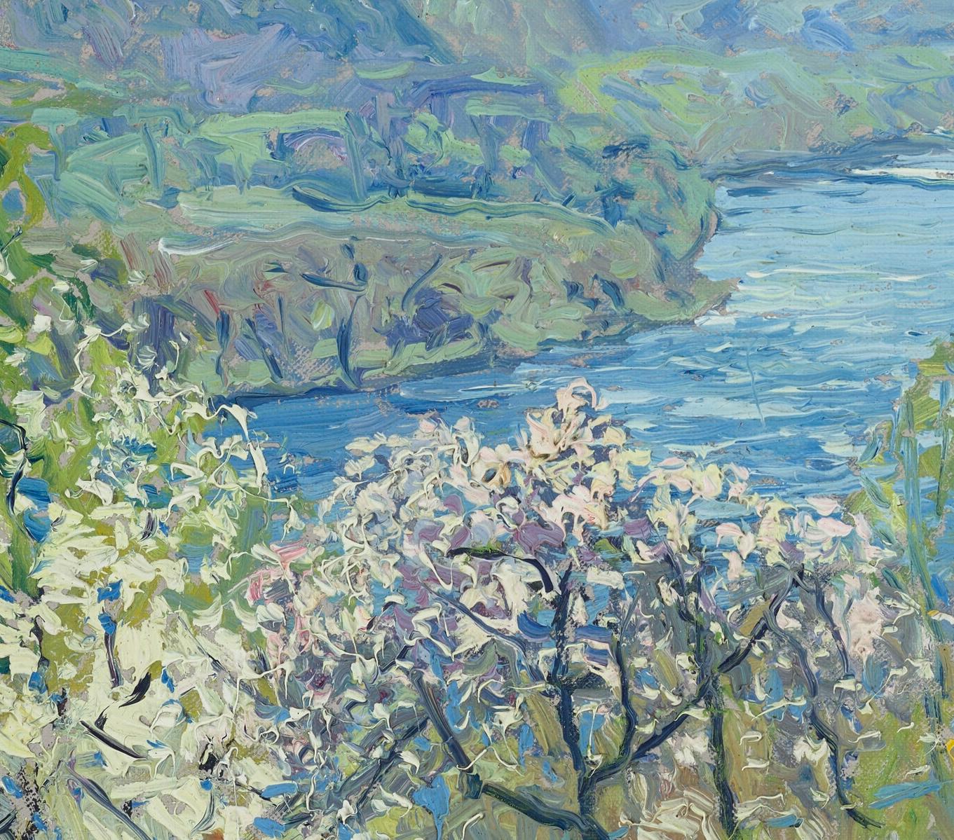 Hills of Point Pleasant (Grau), Landscape Painting, von Edward Willis Redfield