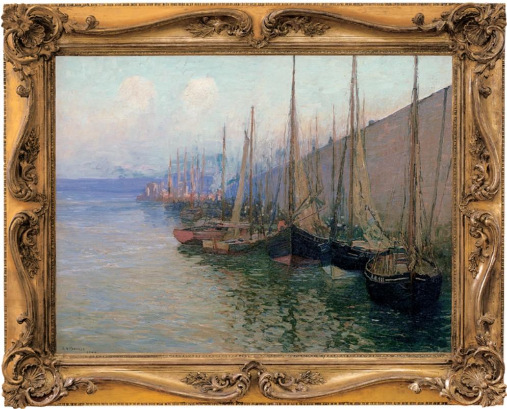 Landscape Painting de Edward Willis Redfield - "En Puerto"