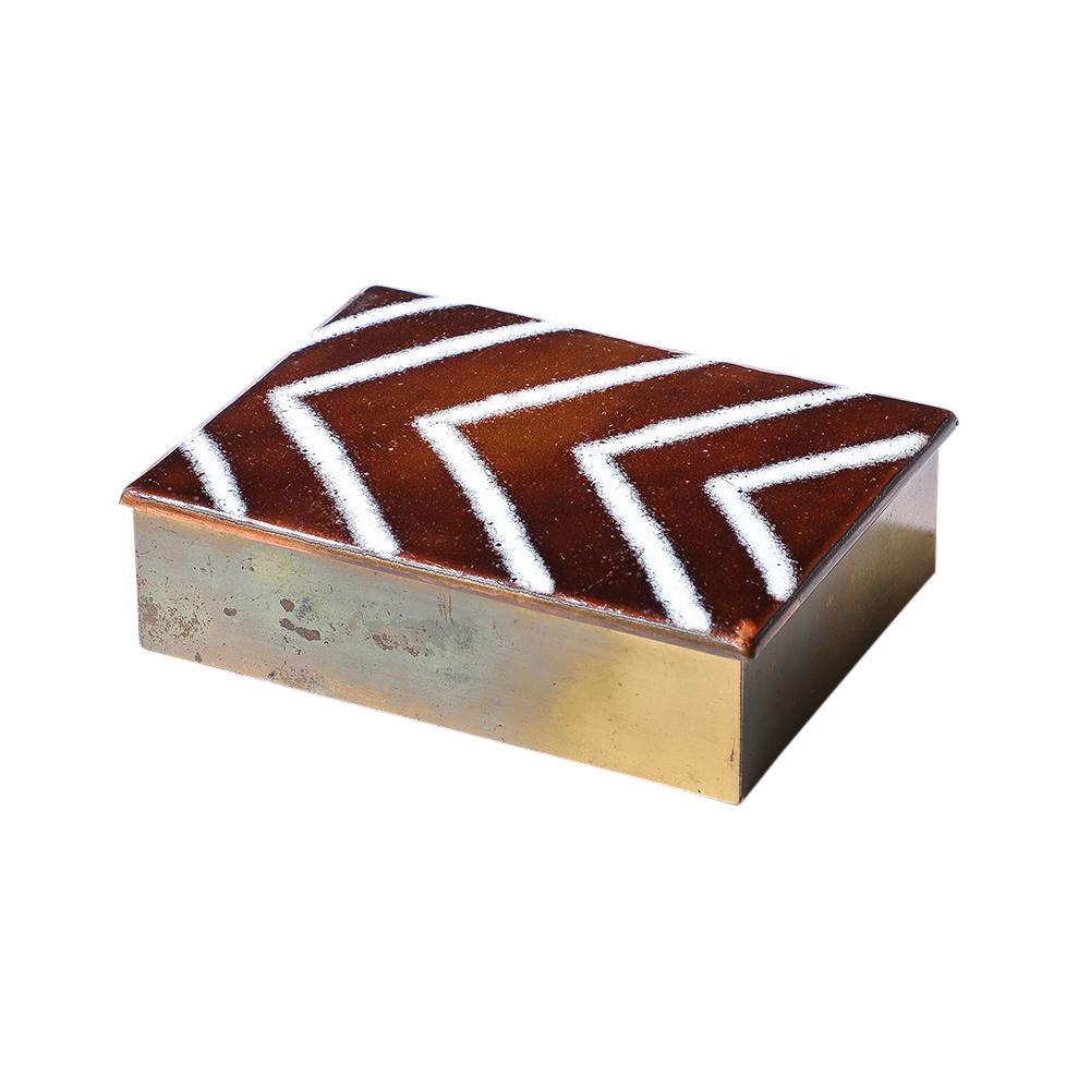 Caja de Edward Winter, esmalte, latón, con bisagra, Escuela de Cleveland, firmada en venta 4
