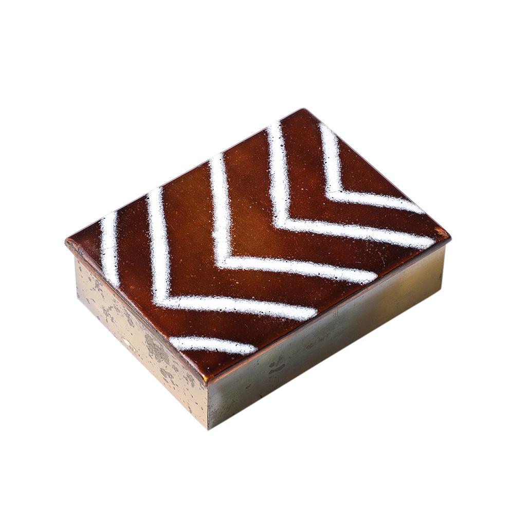 Caja de Edward Winter, esmalte, latón, con bisagra, Escuela de Cleveland, firmada Hecho a mano en venta