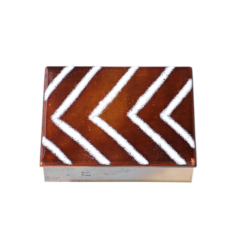 Caja de Edward Winter, esmalte, latón, con bisagra, Escuela de Cleveland, firmada mediados del siglo XX en venta