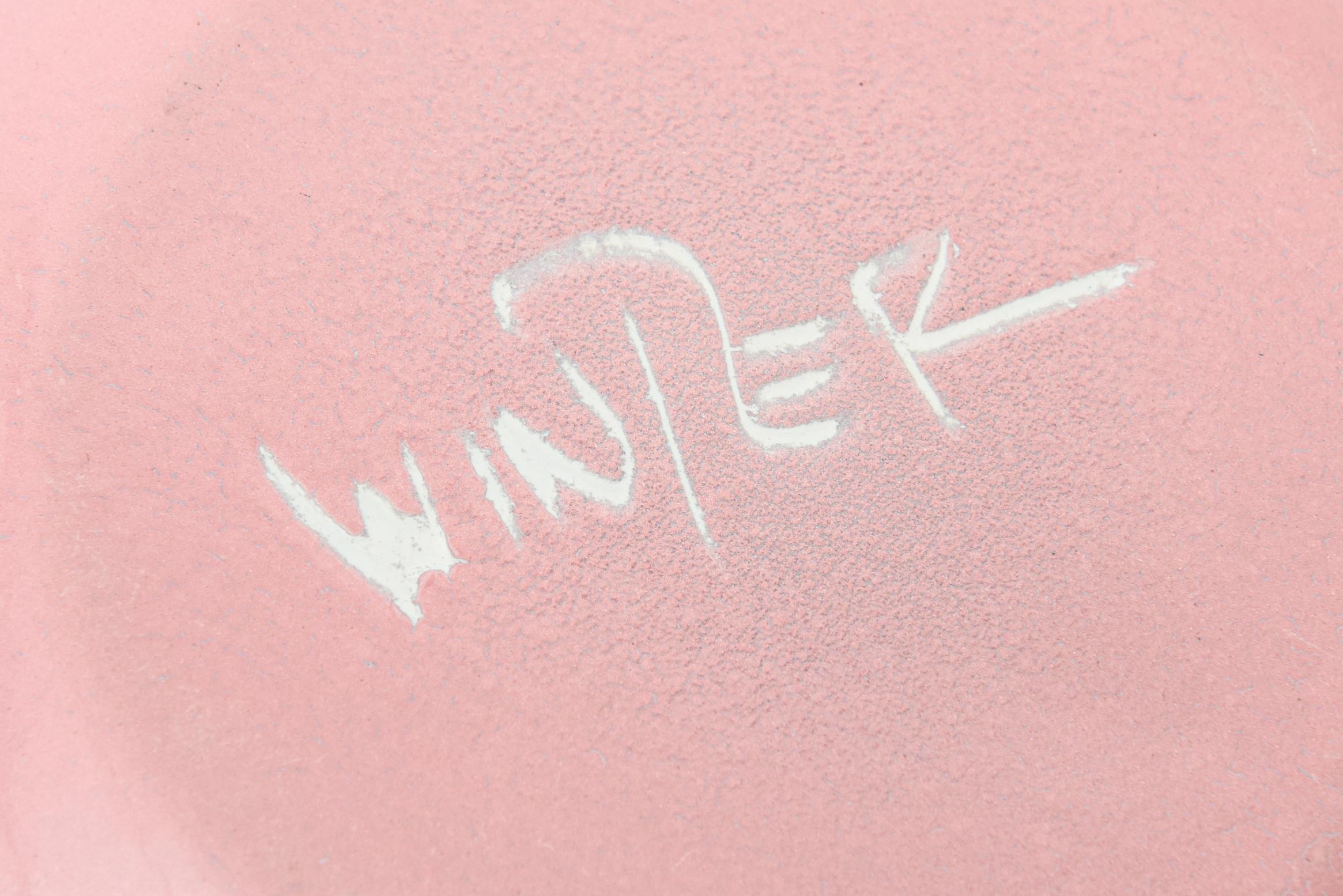 Edward Winter Signed PInk, Brown Enamel Bowl with Copper Mid-Century Modern 5