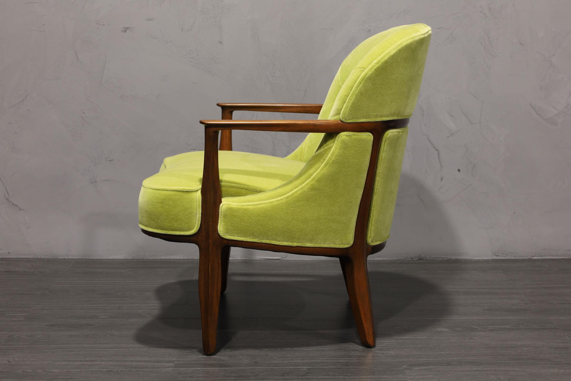 Mid-Century Modern Edward Wormely for Dunbar Janus Chair in Mohair For Sale