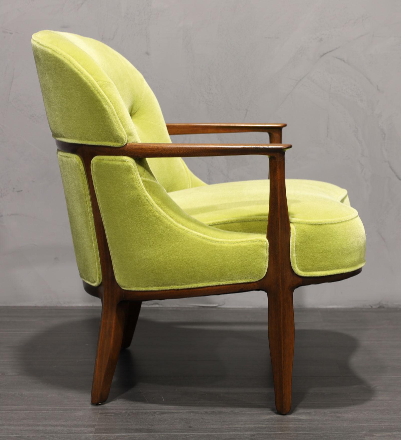 20th Century Edward Wormely for Dunbar Janus Chair in Mohair For Sale