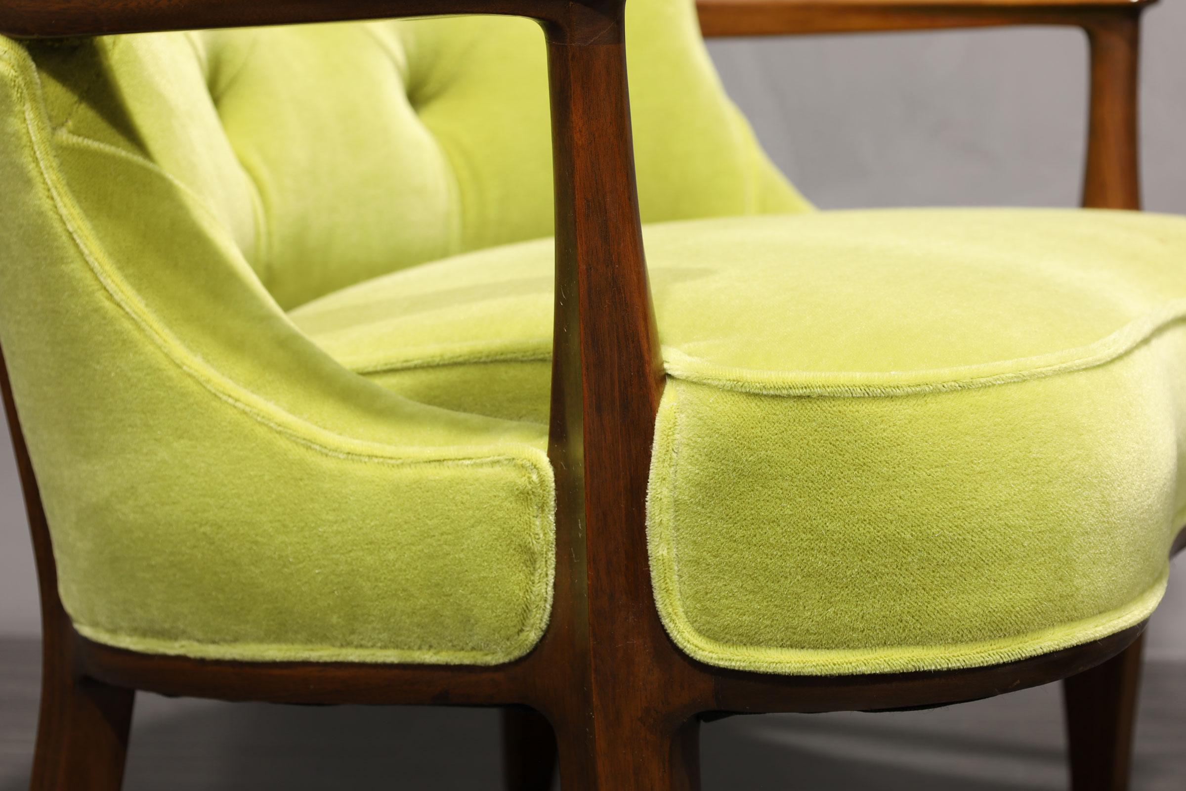 Edward Wormely for Dunbar Janus Chair in Mohair For Sale 2