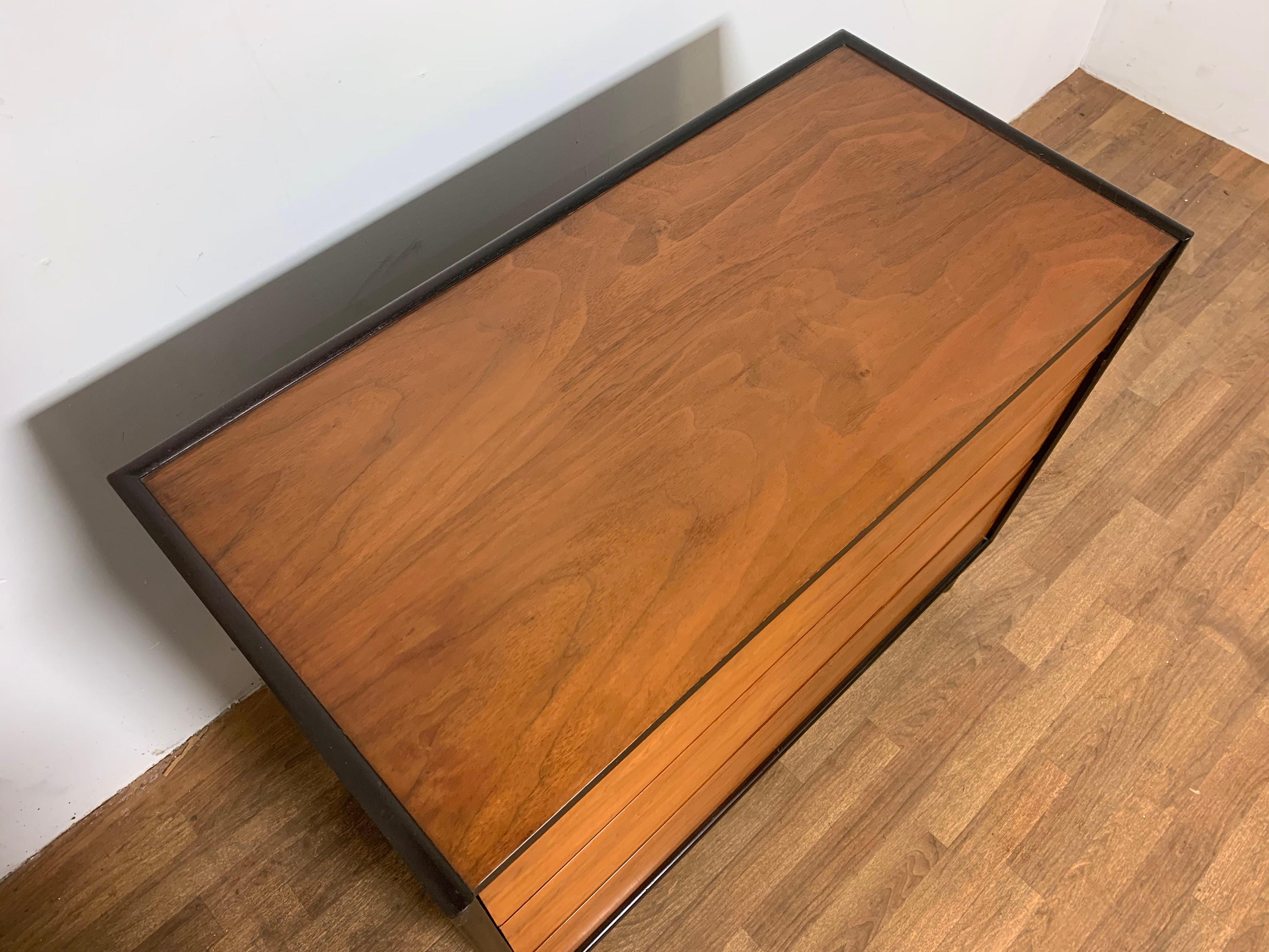 Mid-Century Modern Edward Wormley for Dunbar Two Tone Dresser in Mahogany and Rosewood Circa 1960s For Sale