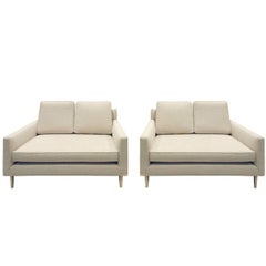 Edward Wormely Pair of Rare Settees with Conical Brass Legs, 1948